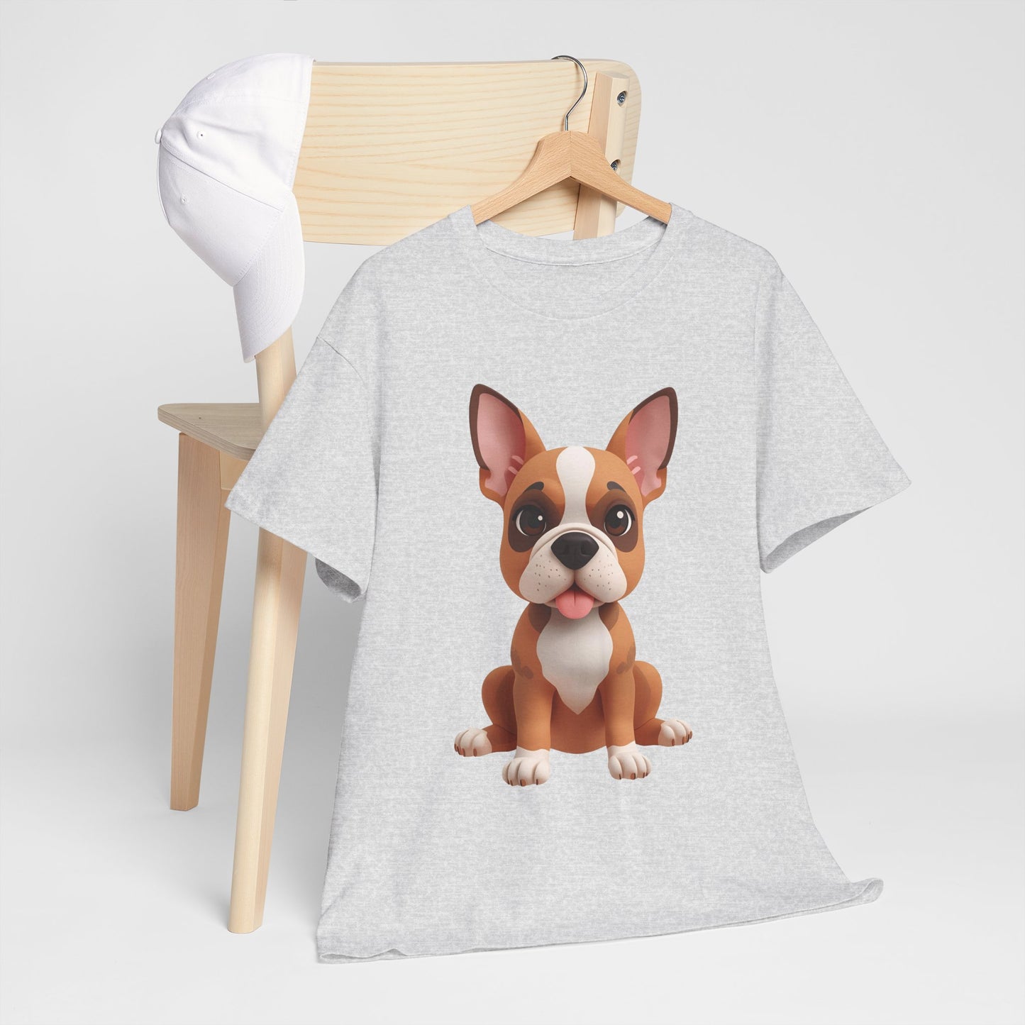 Cute 3D French Bulldog T-Shirt Unisex Heavy Cotton Tee, Dog Lover Gift