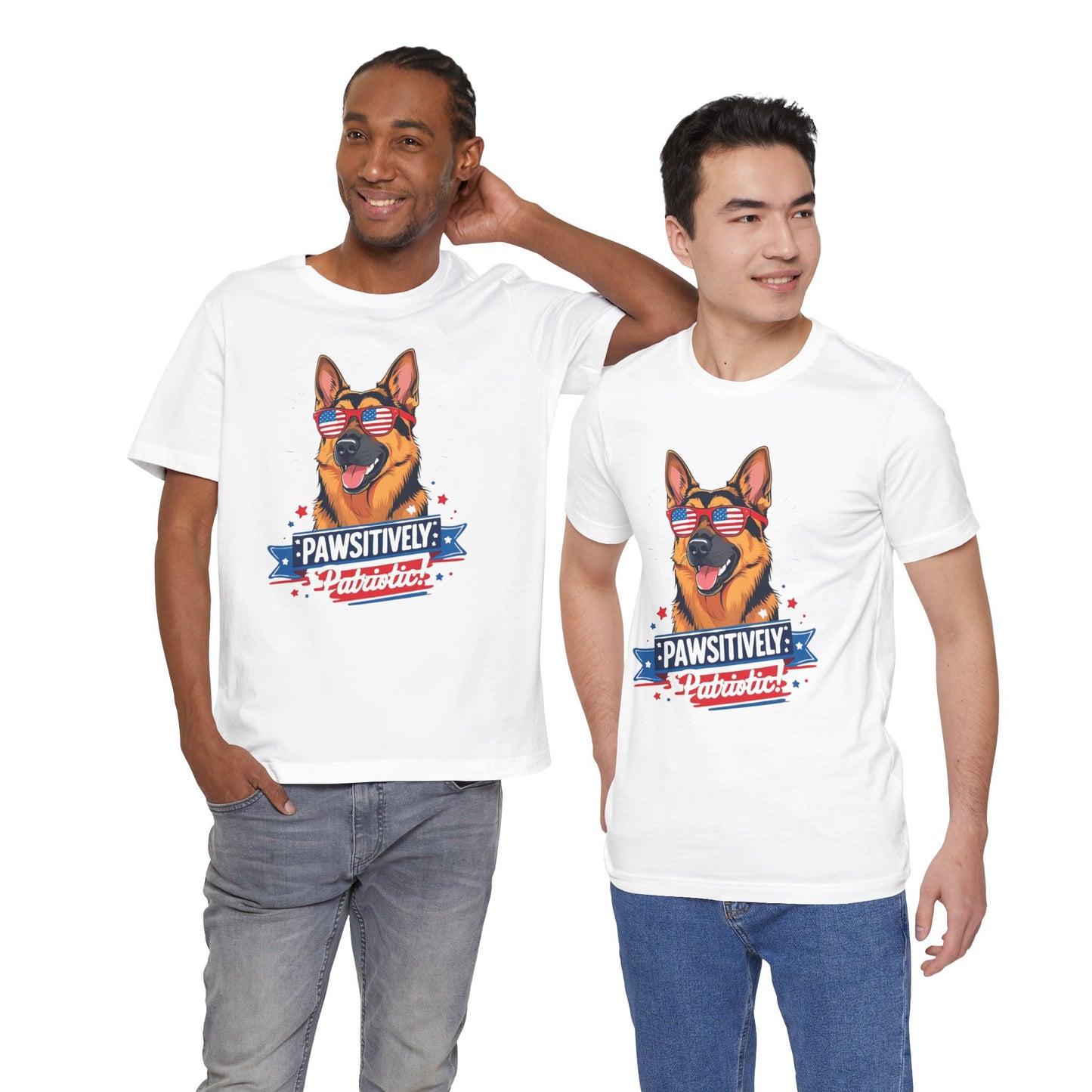 Pawsitively Patriotic German Shepherd Dog Tee, Unisex T-Shirt, Perfect for Summer Celebrations, Pet Lovers Gift, 4th of July Apparel