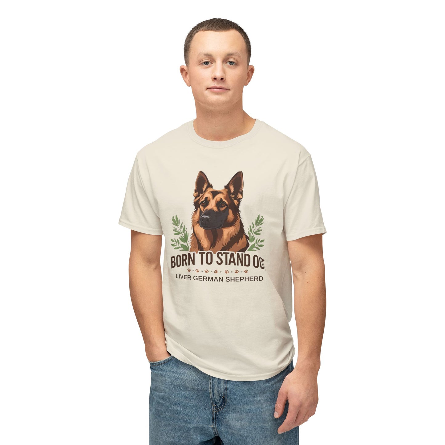 Born to Stand Out Unisex Dog Lover T-Shirt, Liver German Shepherd Shirt, Pet Owner Gift, Animal Lover Apparel, Birthday Gift Idea, Summer Style