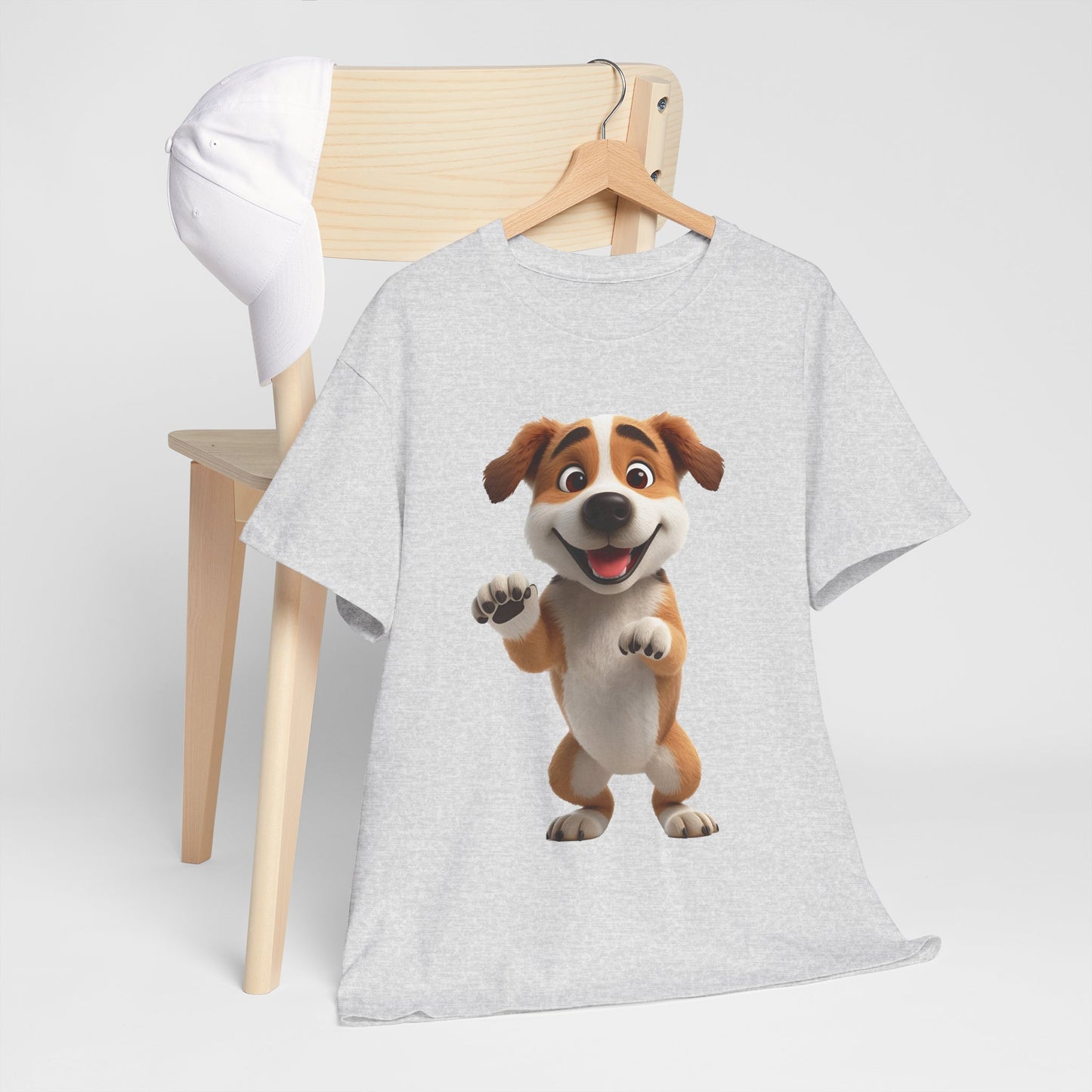 Cute Dog 3D Graphic Tee, Unisex Heavy Cotton T-Shirt, Dog Lover Gift, Fun Casual Wear