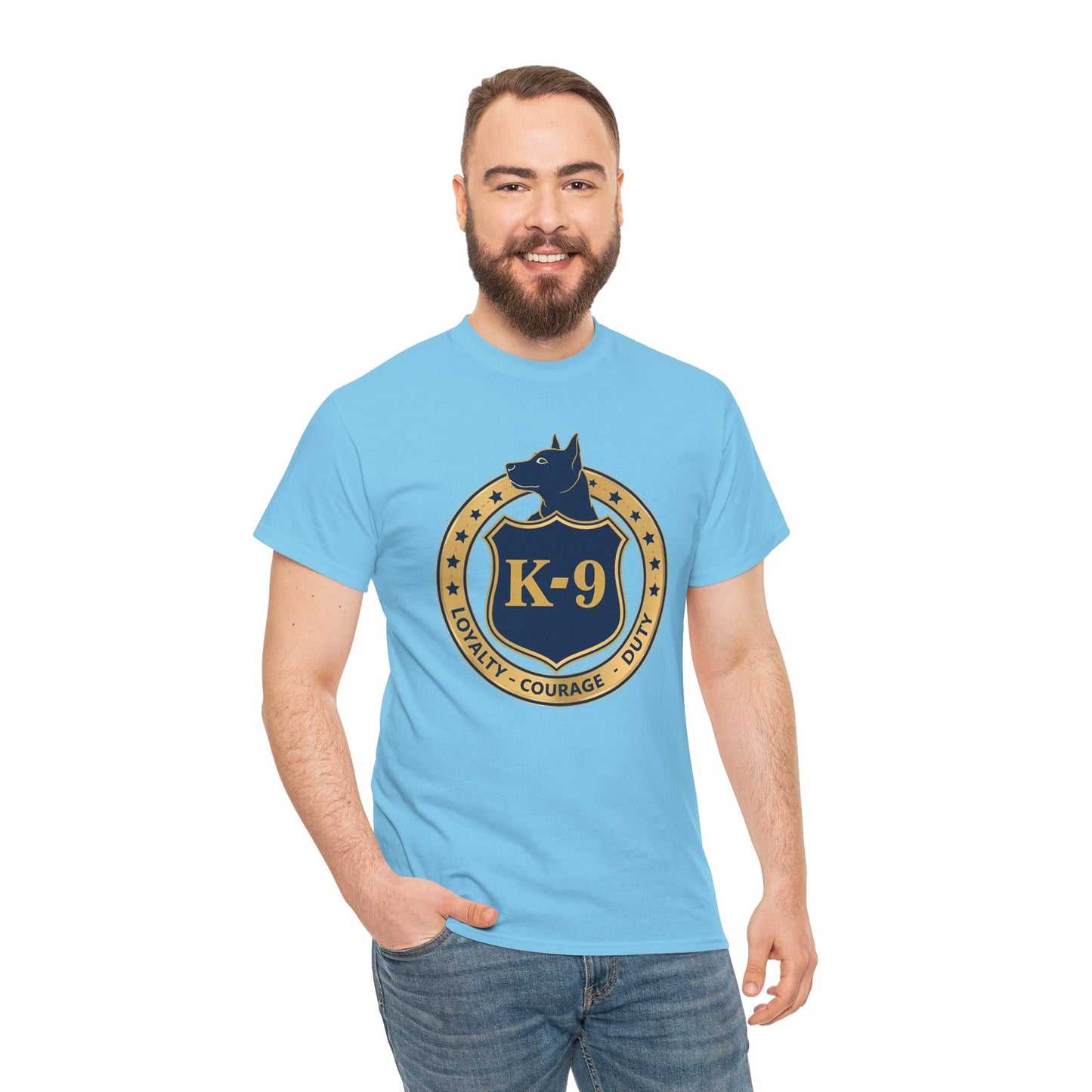K-9 Police Unisex Heavy Cotton Tee - Loyalty Courage Duty | Dog Lover Gift, Law Enforcement Apparel, Dog Training Shirt