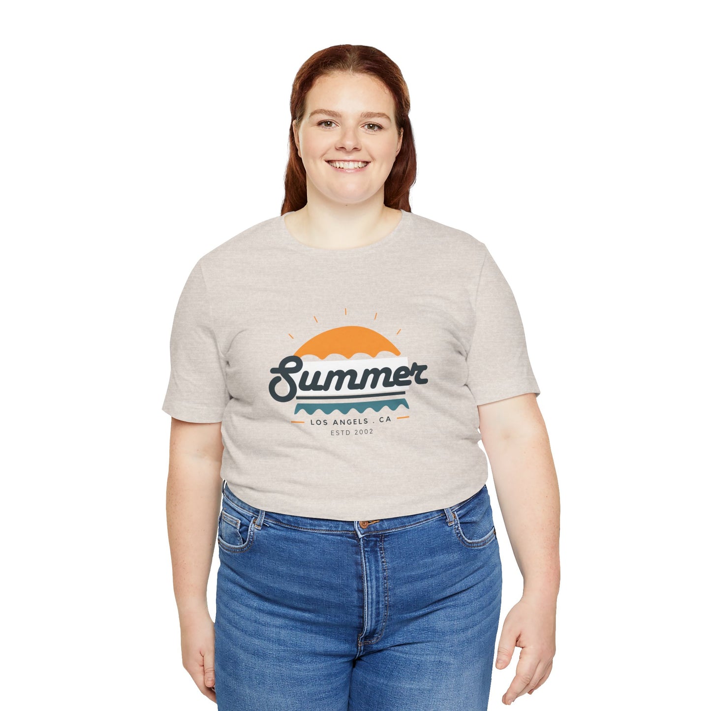 Summer Vibes Unisex Jersey Short Sleeve Tee, Beach Shirt, Casual Summer Wear, Gift for Friends, Coastal Adventure Top, LA Style Tee