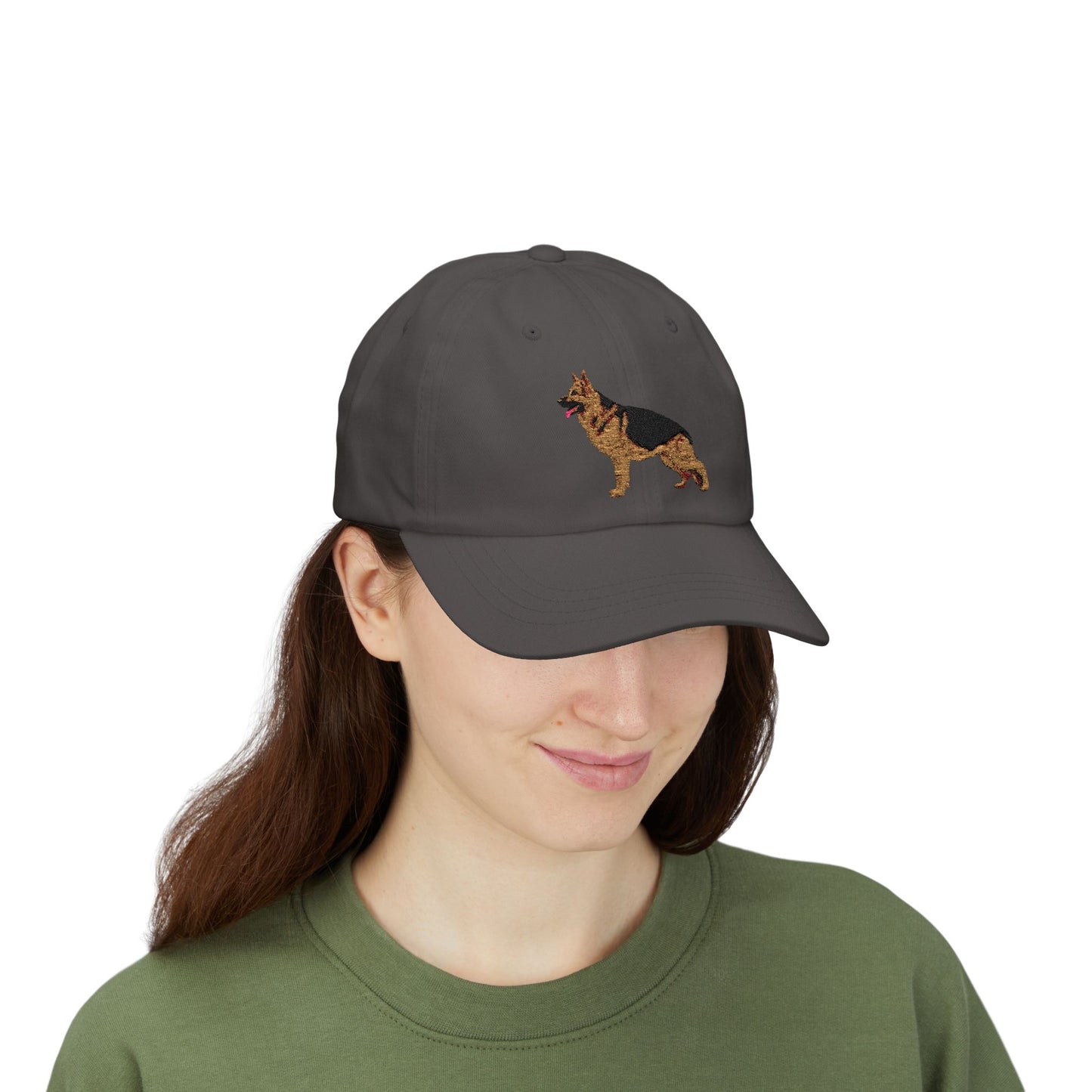 Embroidered Dog Dad Cap - German Shepherd Standing in a Show Stance