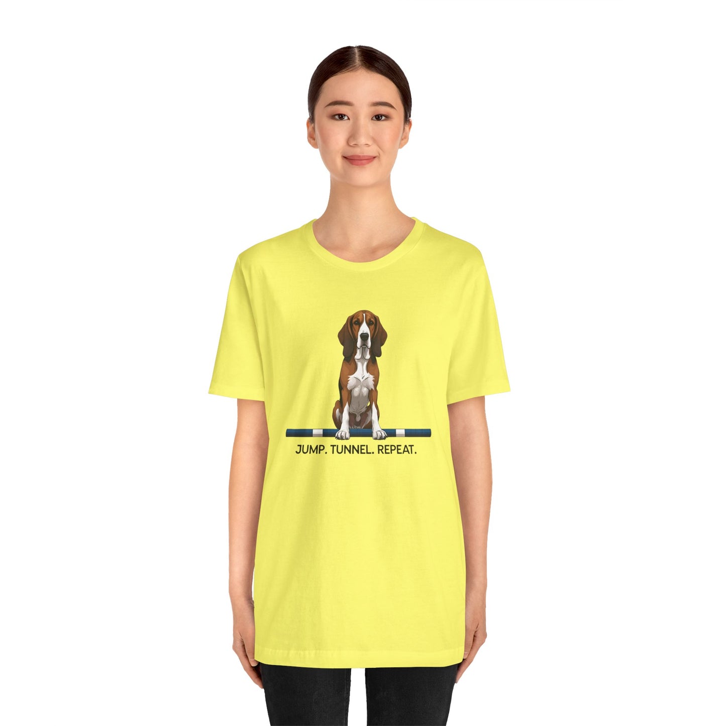 Dog Agility Tee, Fun Pet Lover Shirt, Jump Tunnel Repeat T-Shirt, Dog Enthusiast Apparel, Gift for Dog Owners