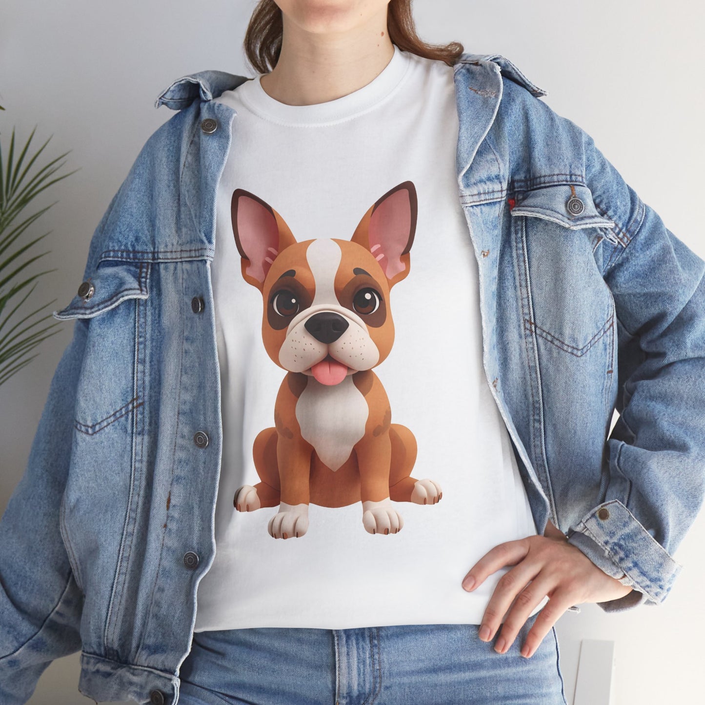Cute 3D French Bulldog T-Shirt Unisex Heavy Cotton Tee, Dog Lover Gift