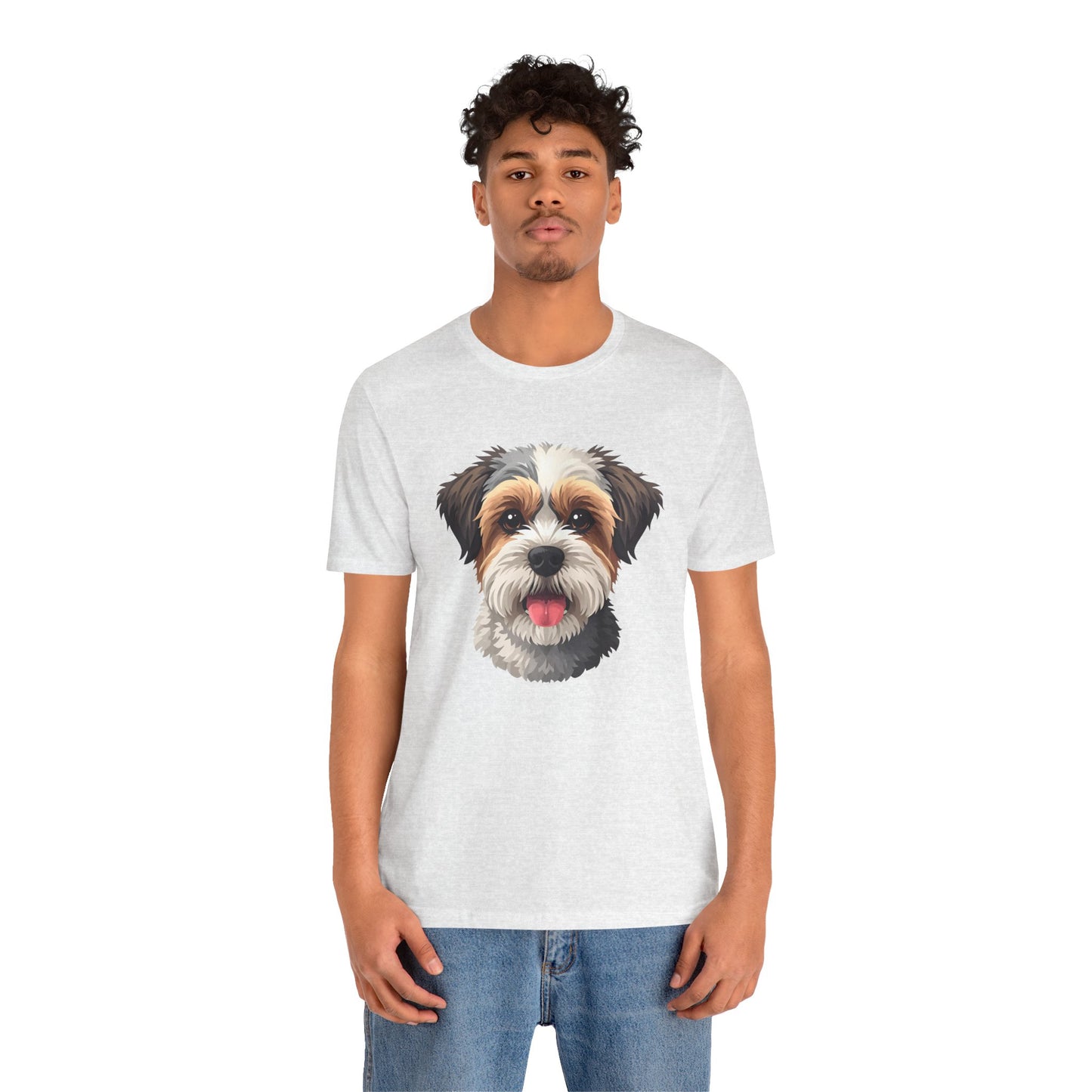 Unisex Dog Lover T-Shirt Featuring a 3D Design of Cute Fluffy Bichon Frise Mix | Gift for Dog Owners
