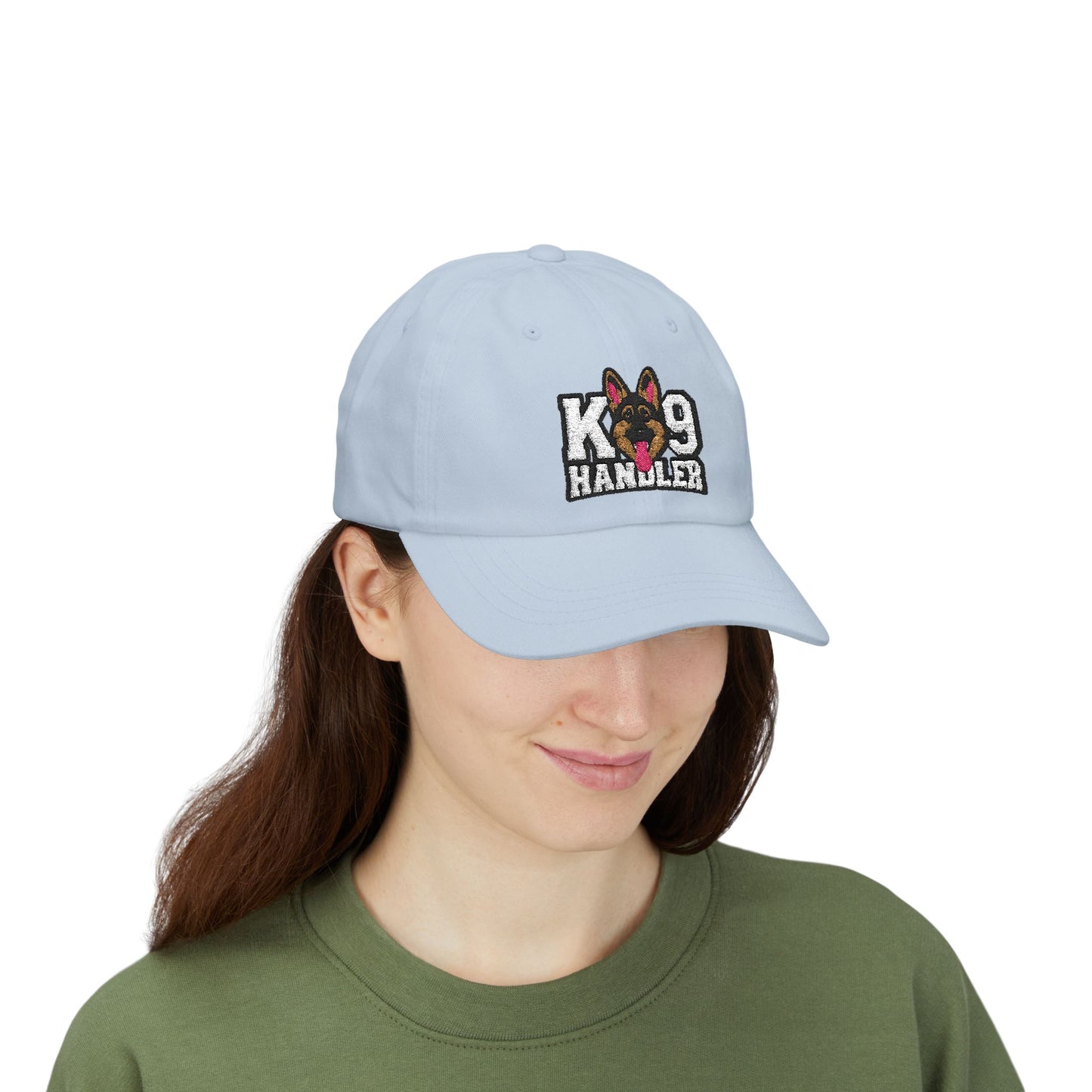 K9 Handler Classic Embroidered Dad Cap Featuring German Shepherd – Perfect Gift for Dog Lovers, Adjustable Hat for Outdoor Adventures