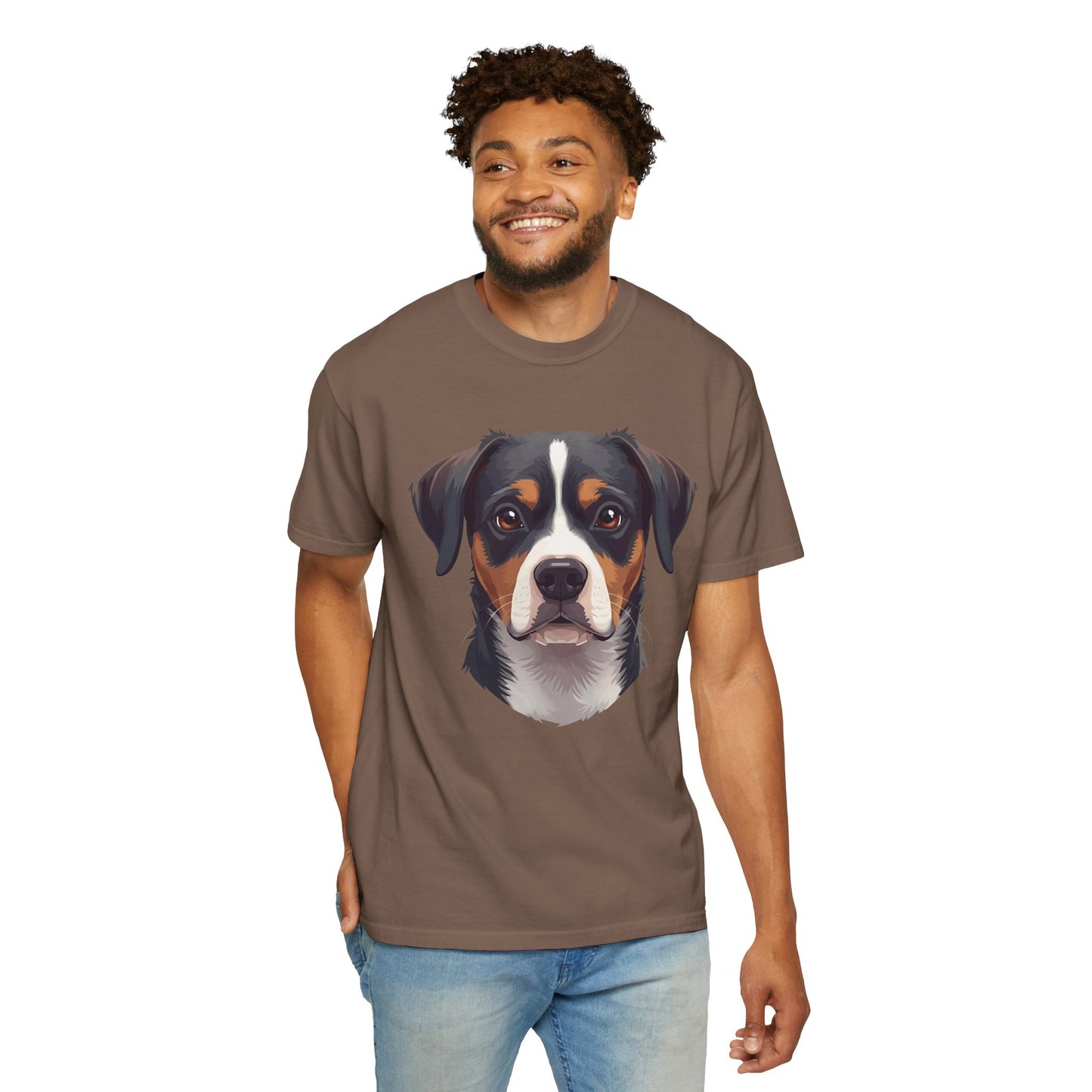 Unisex Tricolor Dog's 3D Design T-Shirt, Gift for Dog Owners, Animal Lover Apparel