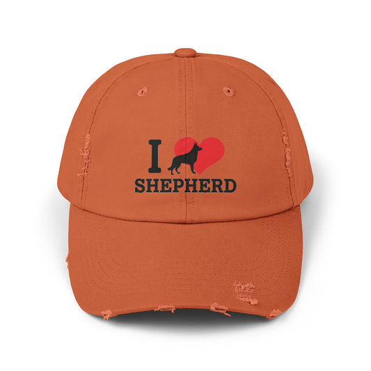 I Love German Shepherd Distressed Cap - Dog Lovers Gift