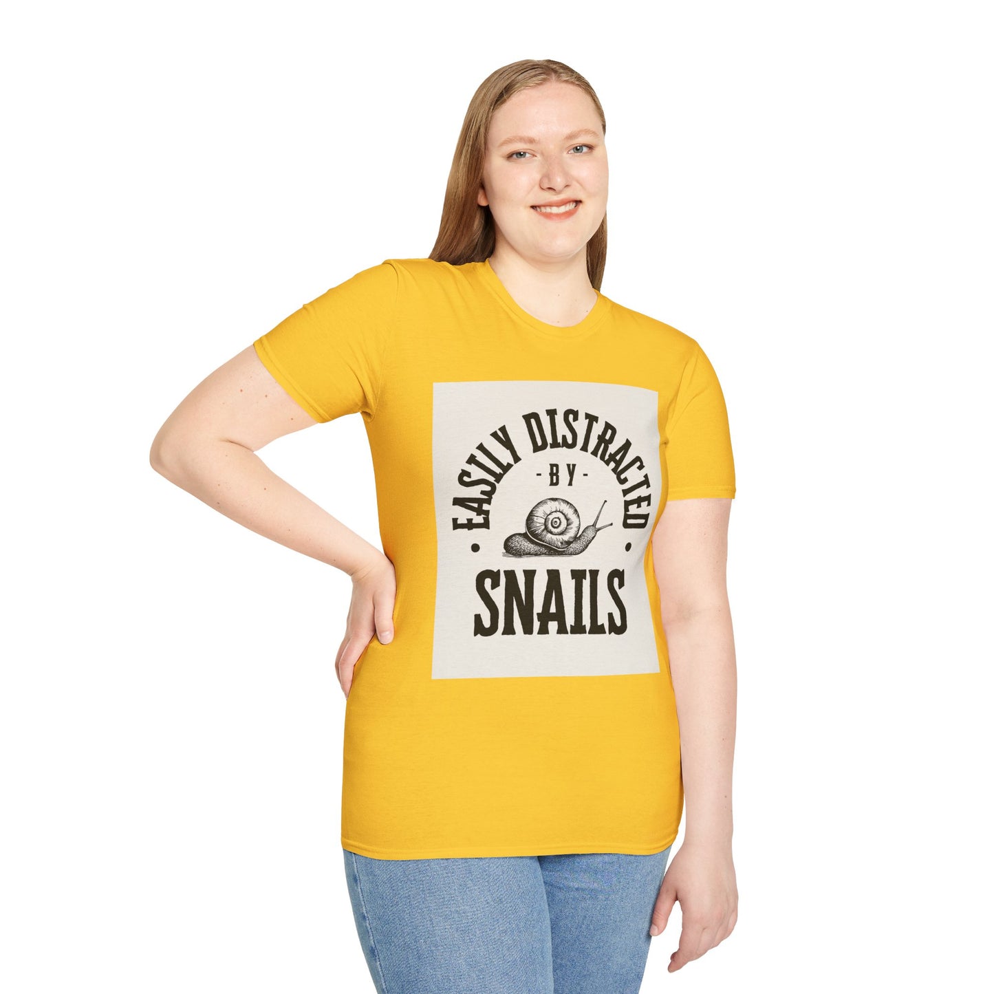 Easily Distracted by Snails Vintage T-Shirt, Funny Snail Tee, Gift for Nature Lovers, Humorous Graphic Shirt, Cute Casual Wear