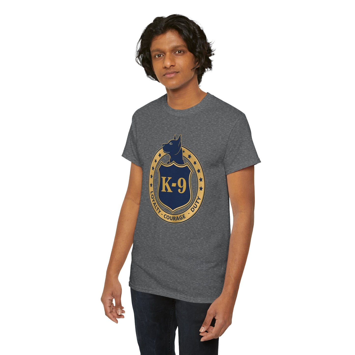 K-9 Police Unisex Heavy Cotton Tee - Loyalty Courage Duty | Dog Lover Gift, Law Enforcement Apparel, Dog Training Shirt
