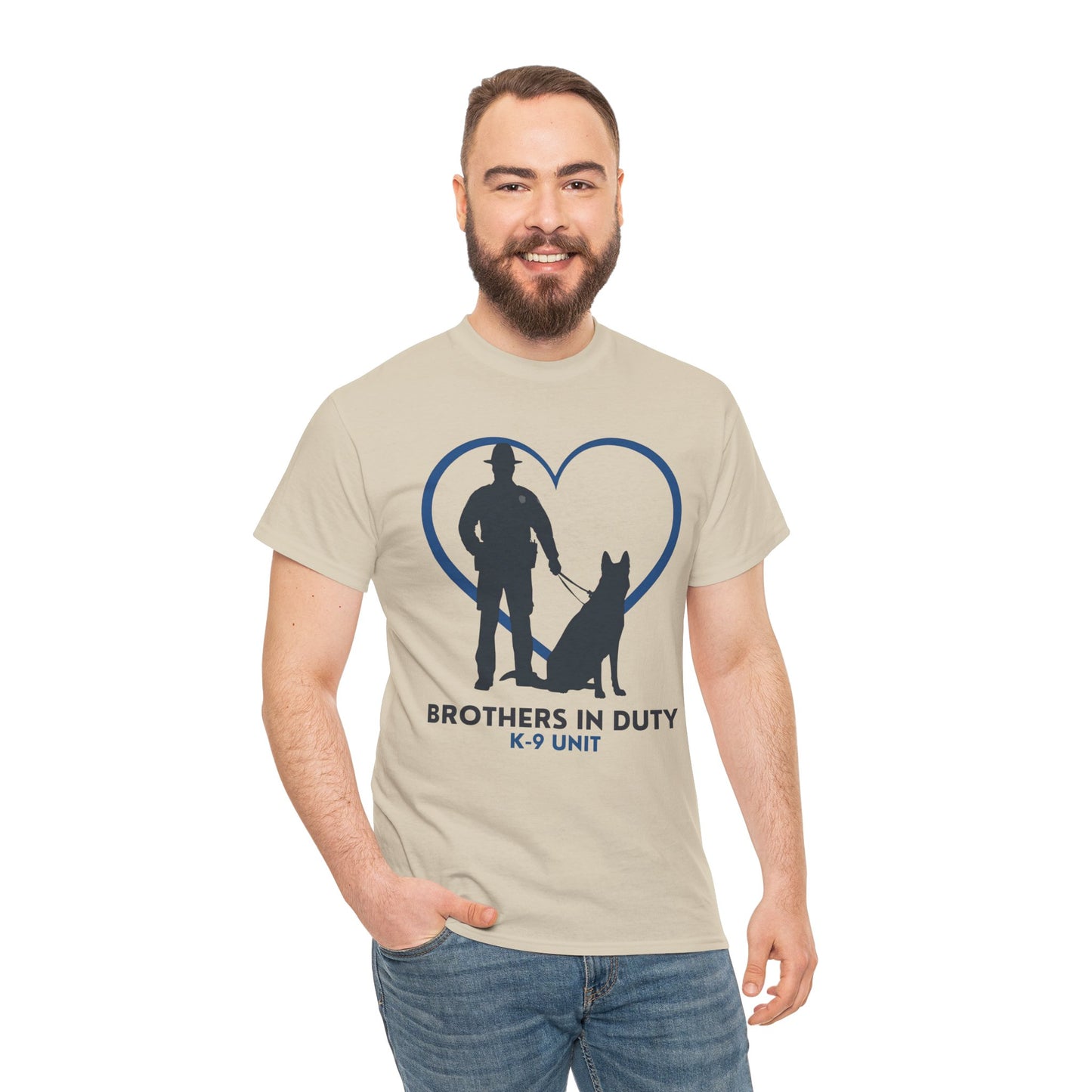 Heartfelt K-9 Unit Tee - Brothers In Duty | Police Officer Gift, Dog Lover Shirt, Law Enforcement Apparel
