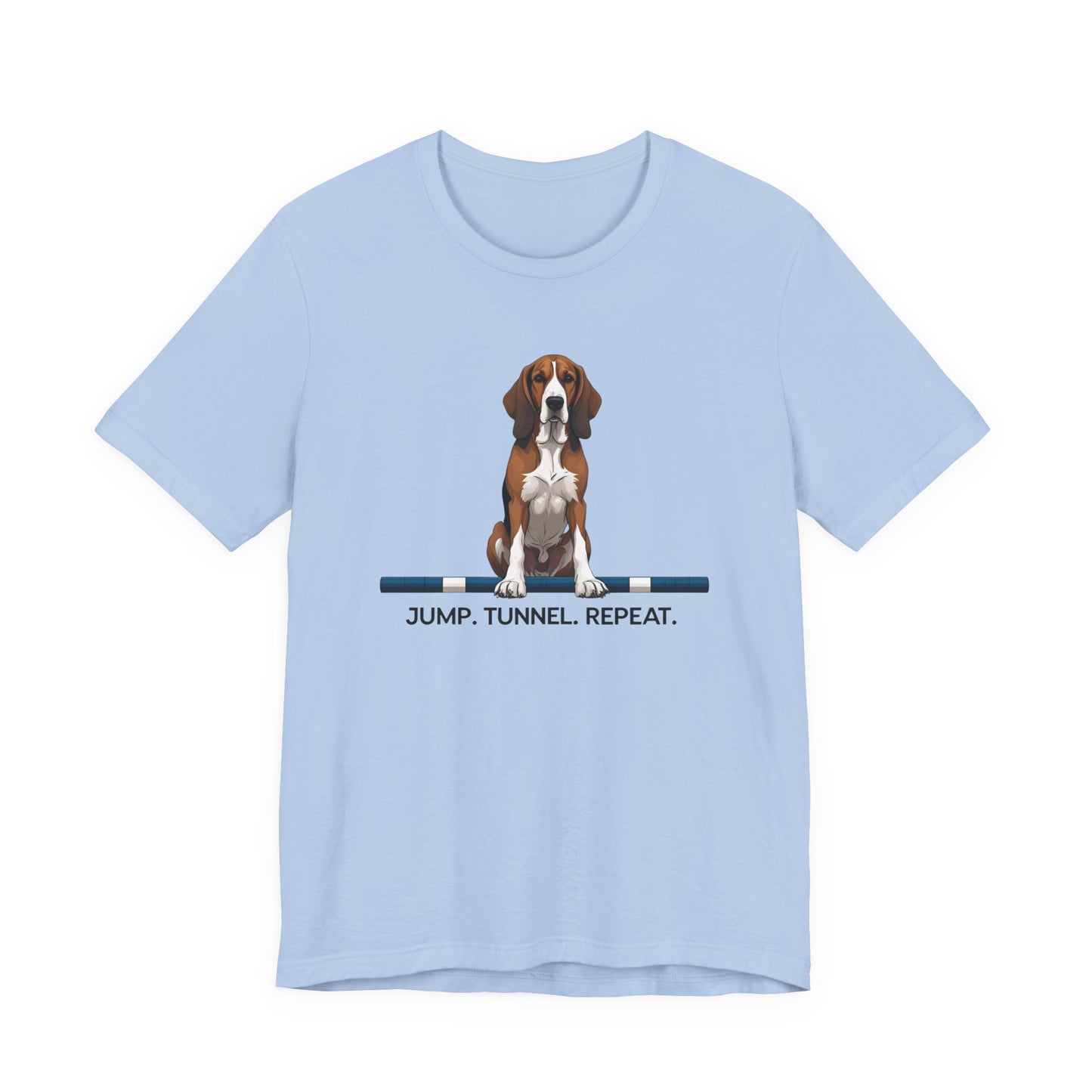 Dog Agility Tee, Fun Pet Lover Shirt, Jump Tunnel Repeat T-Shirt, Dog Enthusiast Apparel, Gift for Dog Owners