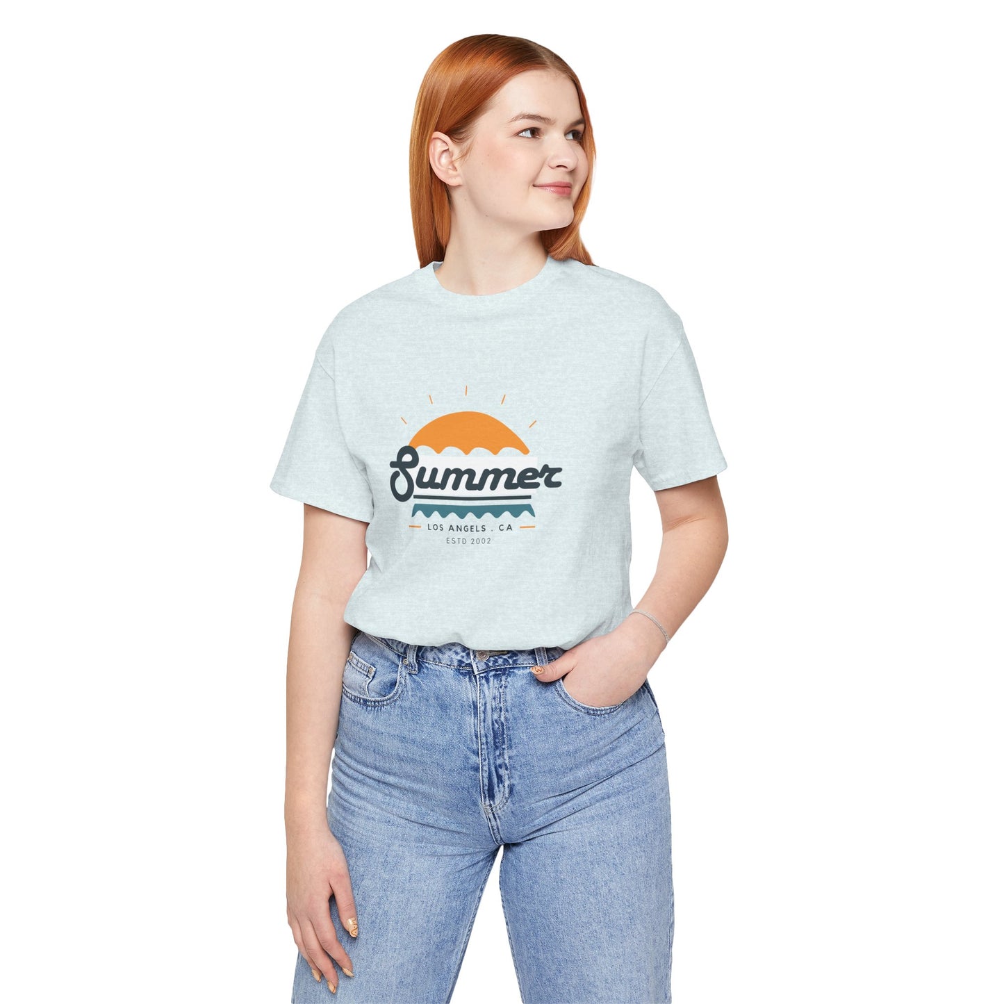 Summer Vibes Unisex Jersey Short Sleeve Tee, Beach Shirt, Casual Summer Wear, Gift for Friends, Coastal Adventure Top, LA Style Tee