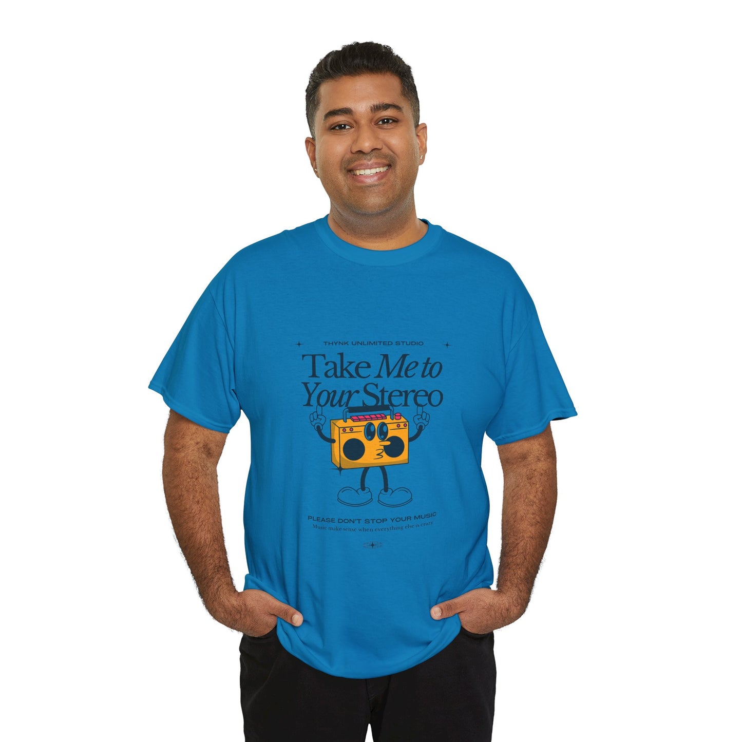 Retro Music Lover Tee - Take Me To Your Stereo, Vintage Style Shirt, Graphic T-Shirt, Unisex Cotton Top, Perfect Gift for Musicians, Summer Outfit