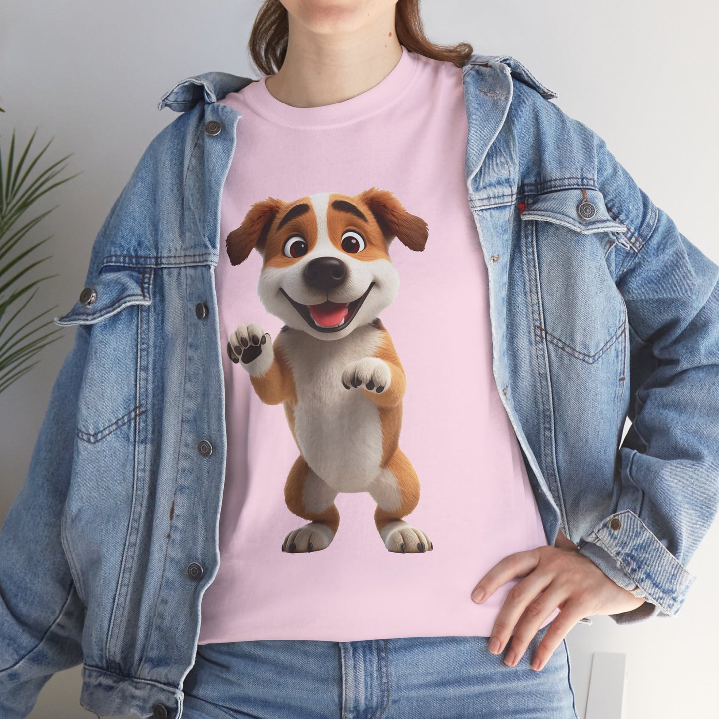 Cute Dog 3D Graphic Tee, Unisex Heavy Cotton T-Shirt, Dog Lover Gift, Fun Casual Wear