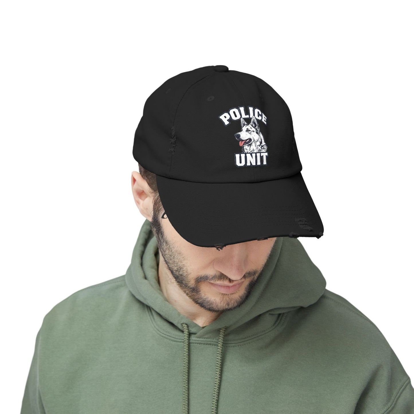 German Shepherd K-9 Police Unit Distressed Cap | Unisex Vintage Hat for Dog Lovers & Police Supporters