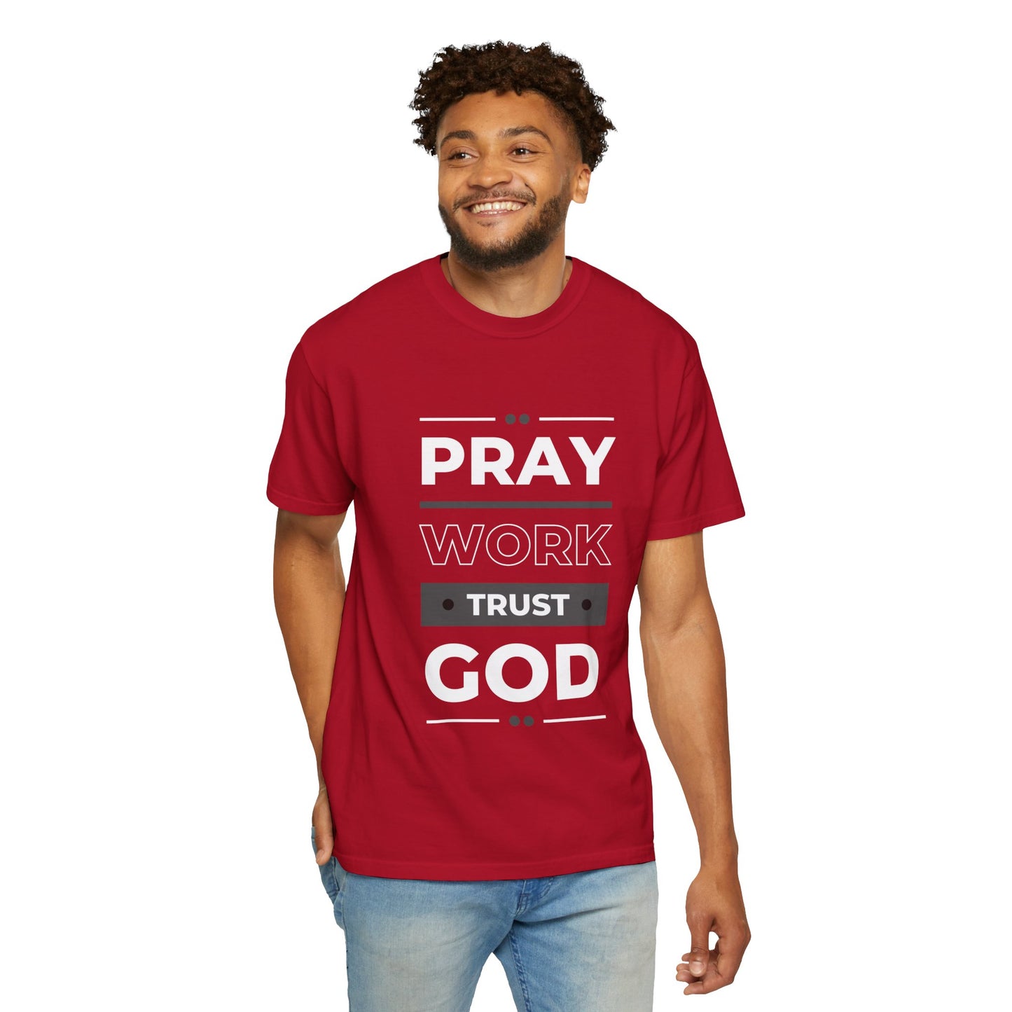 Faith-Inspired Garment-Dyed T-shirt, Inspirational Tee, God Trust Shirt, Religious Apparel, Motivational Gift, Unisex Fashion