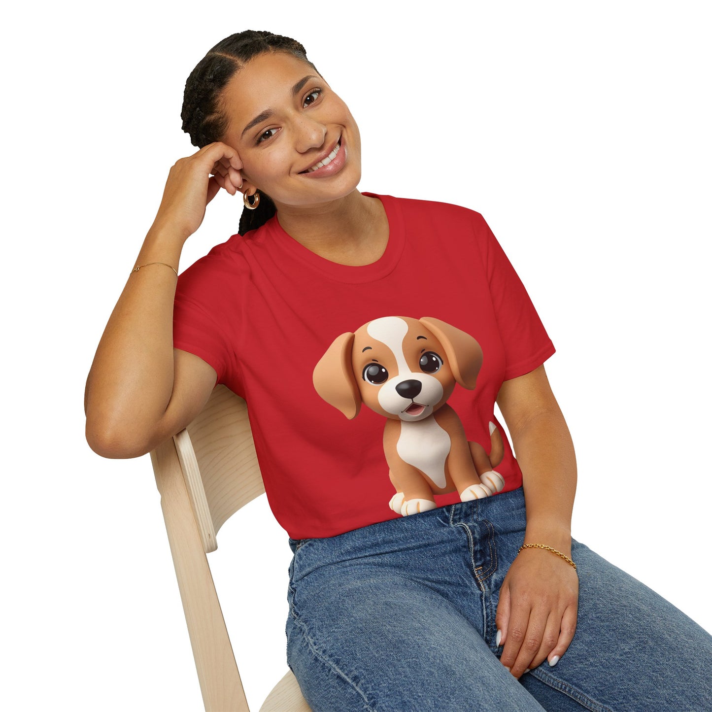 Adorable Puppy 3D Graphic T-Shirt for Dog Lovers, Cute Pet Shirt