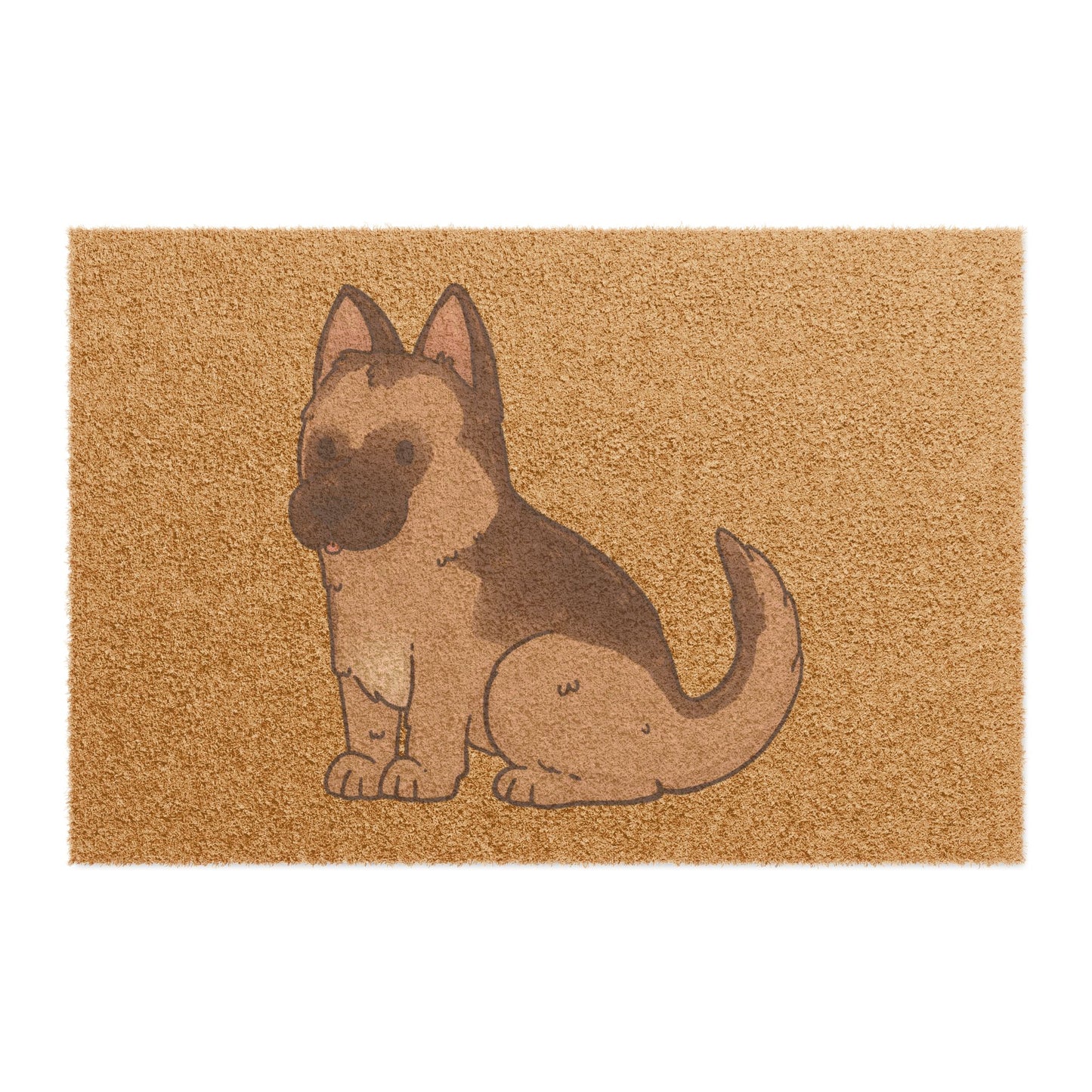 Cute Dog Doormat Featuring a Graphic of Cute German Shepherd Puppy Sloppily Sitting