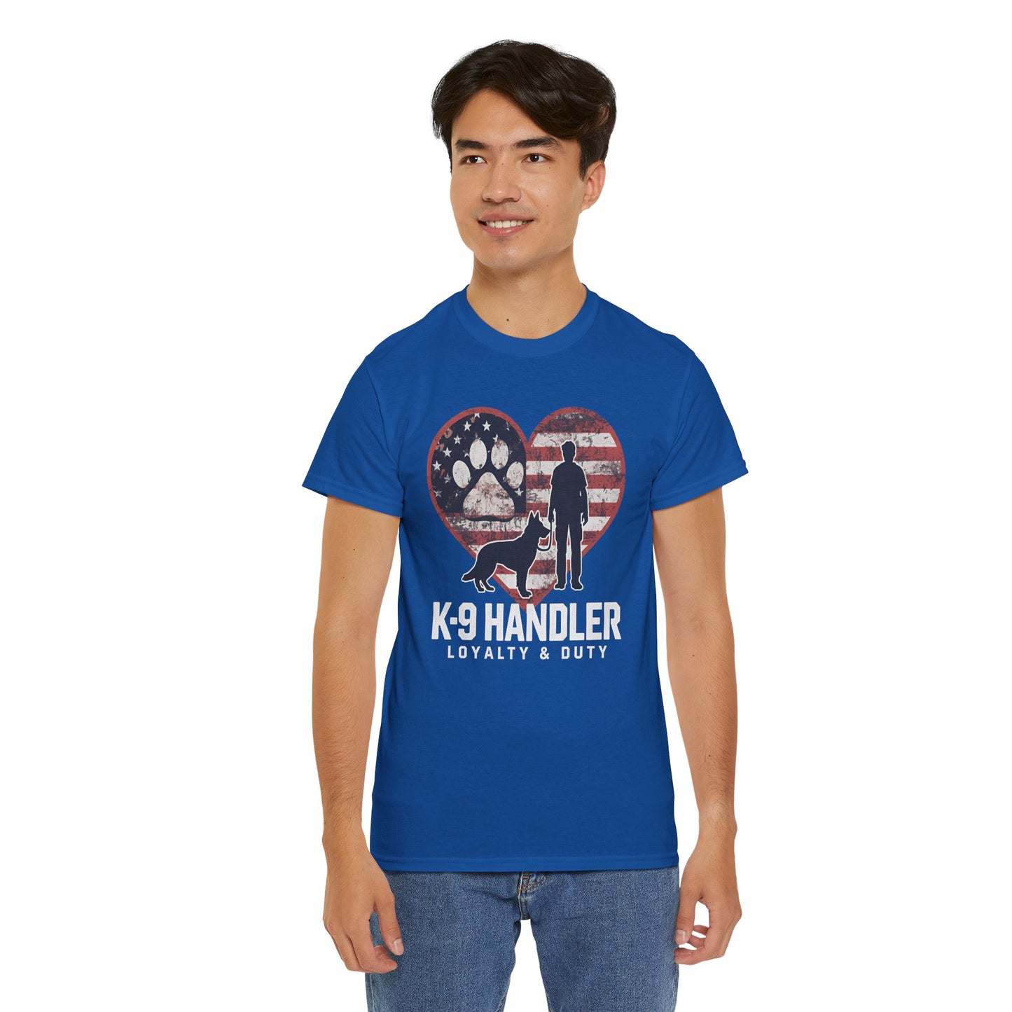 K-9 Handler Heart Tee | Loyalty & Duty T-Shirt | Dog Lover Gift, Police Support Shirt