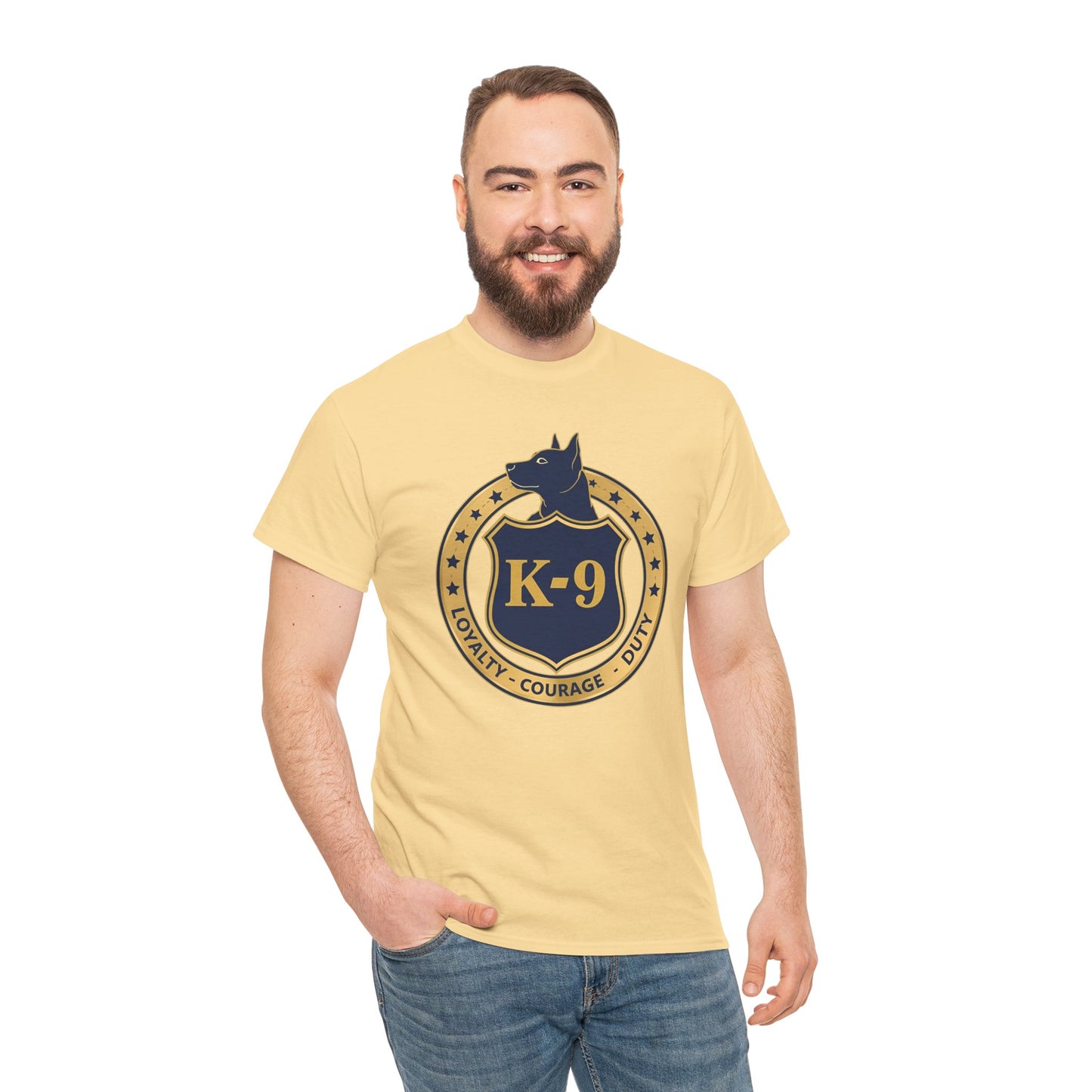 K-9 Police Unisex Heavy Cotton Tee - Loyalty Courage Duty | Dog Lover Gift, Law Enforcement Apparel, Dog Training Shirt