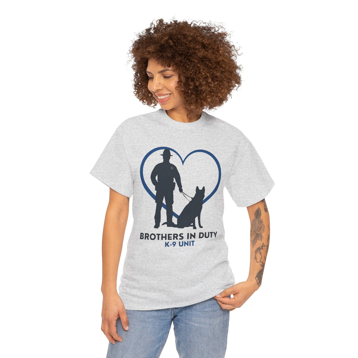 Heartfelt K-9 Unit Tee - Brothers In Duty | Police Officer Gift, Dog Lover Shirt, Law Enforcement Apparel