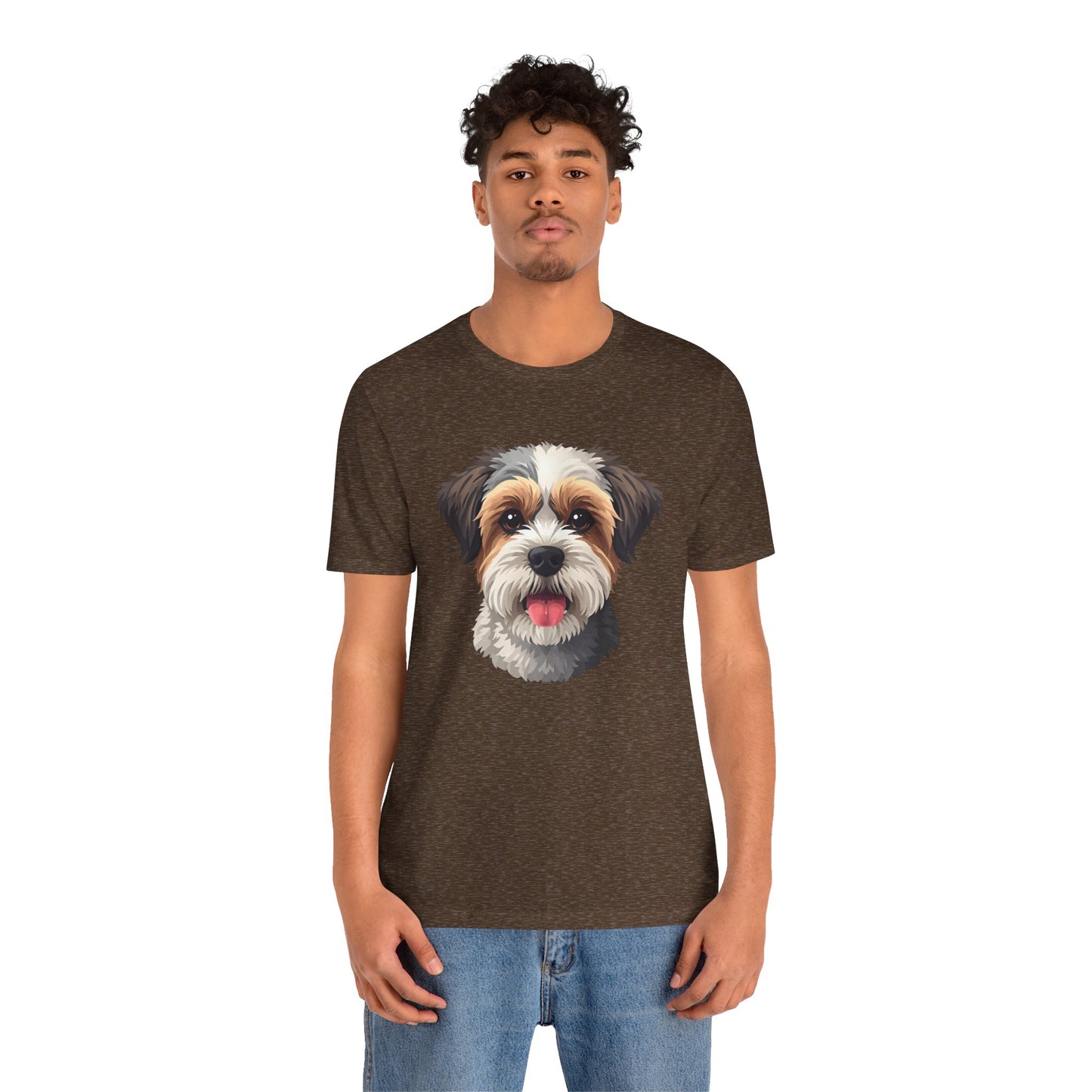 Unisex Dog Lover T-Shirt Featuring a 3D Design of Cute Fluffy Bichon Frise Mix | Gift for Dog Owners