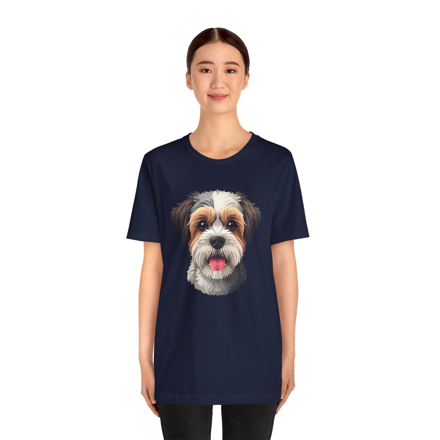 Unisex Dog Lover T-Shirt Featuring a 3D Design of Cute Fluffy Bichon Frise Mix | Gift for Dog Owners