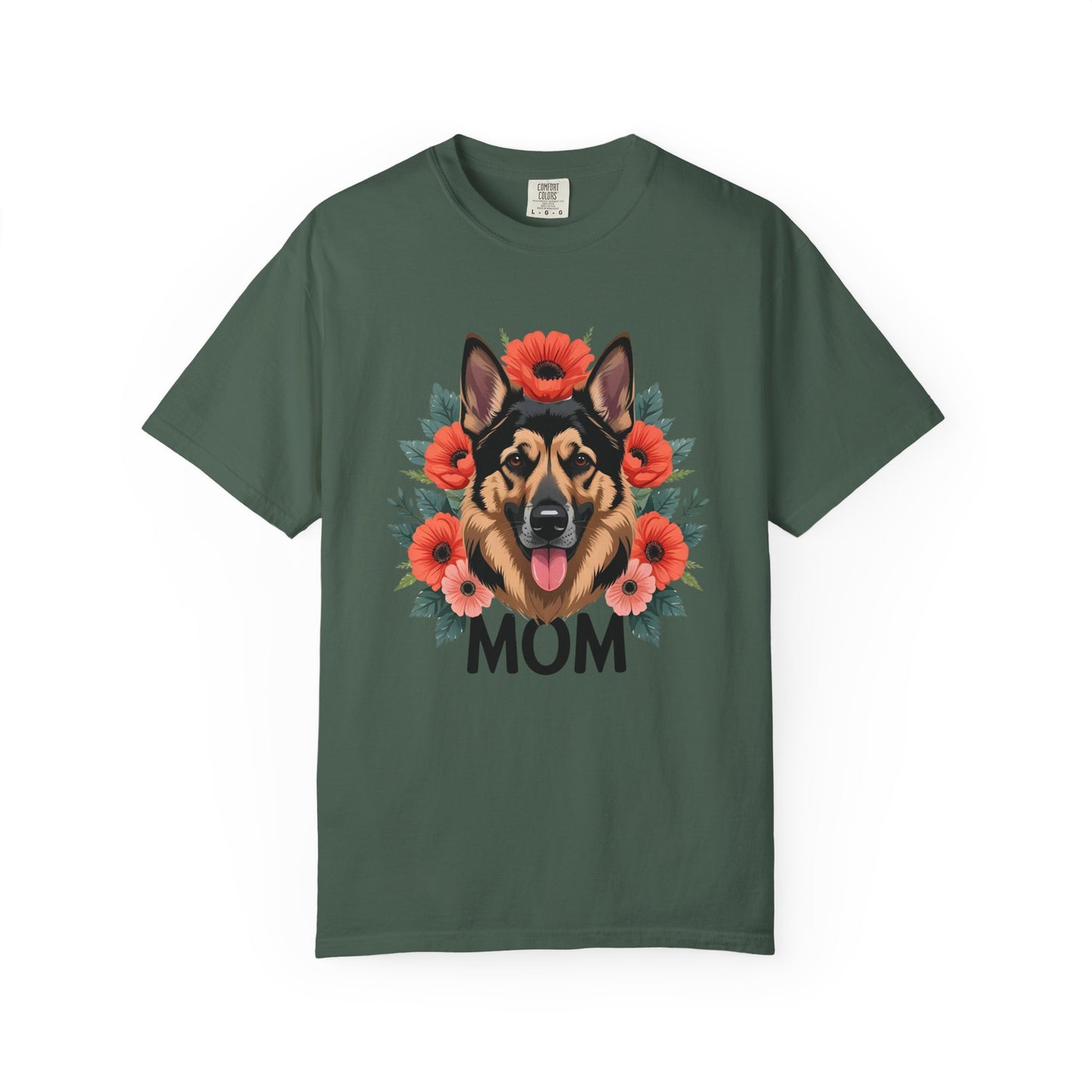 Floral German Shepherd Dog Mom T-Shirt, Perfect Gift for Dog Lovers, Mother’s Day, Birthday, Casual Wear, Comfortable Everyday Tee