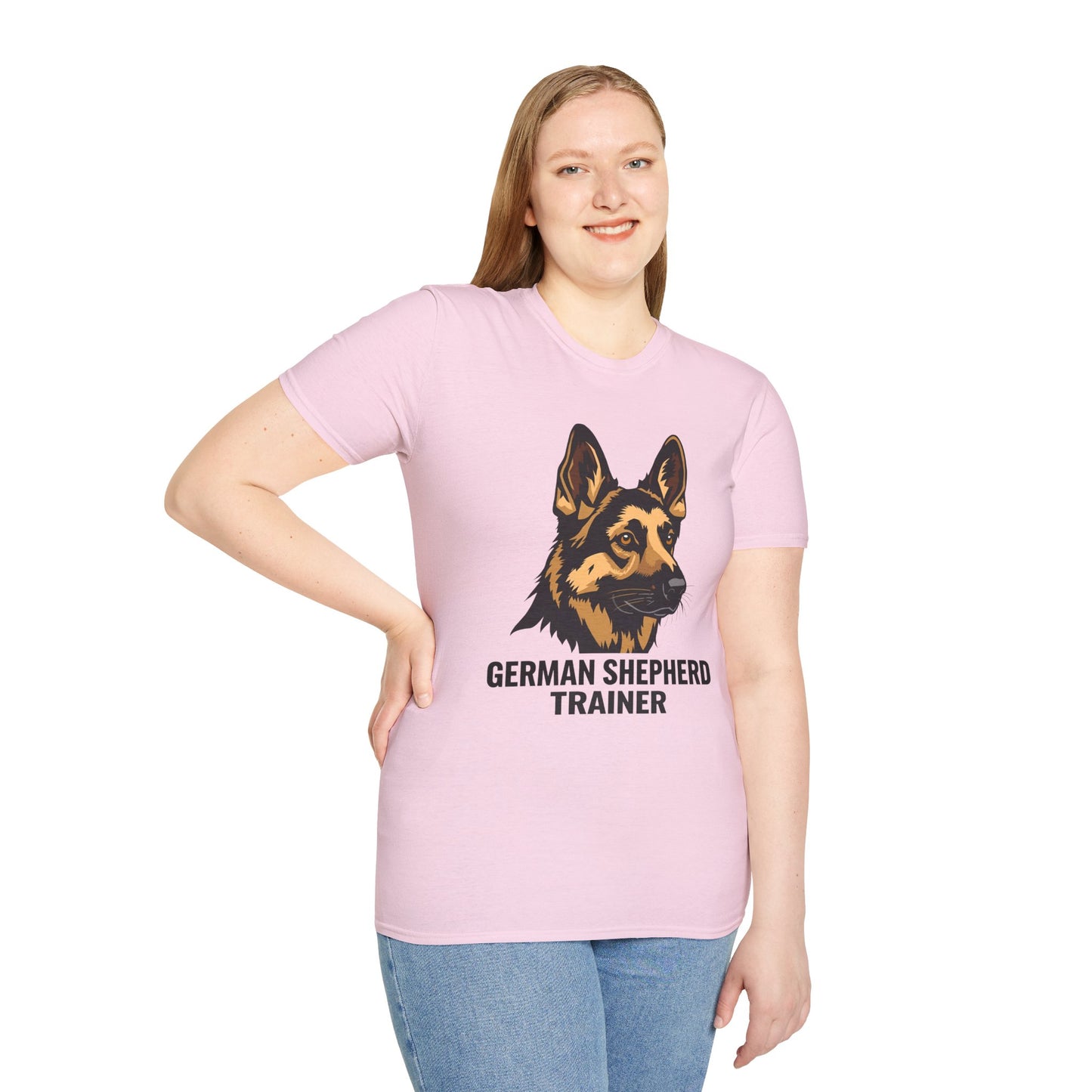 German Shepherd Trainer Unisex Softstyle T-Shirt, Dog Lover Gift, Pet Trainer Apparel