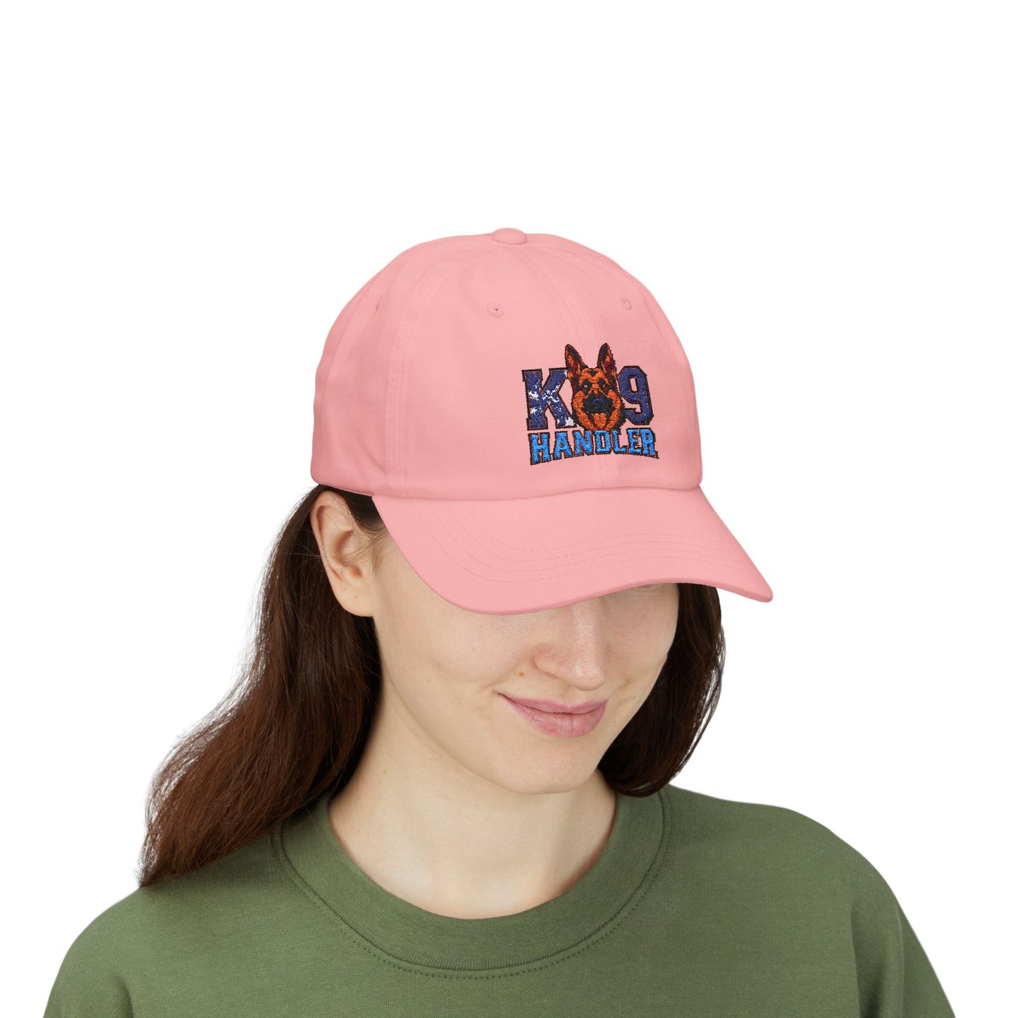 K9 Handler Classic Embroidered Dad Cap Featuring German Shepherd – Perfect Gift for Dog Lovers, Adjustable Hat for Outdoor Adventures