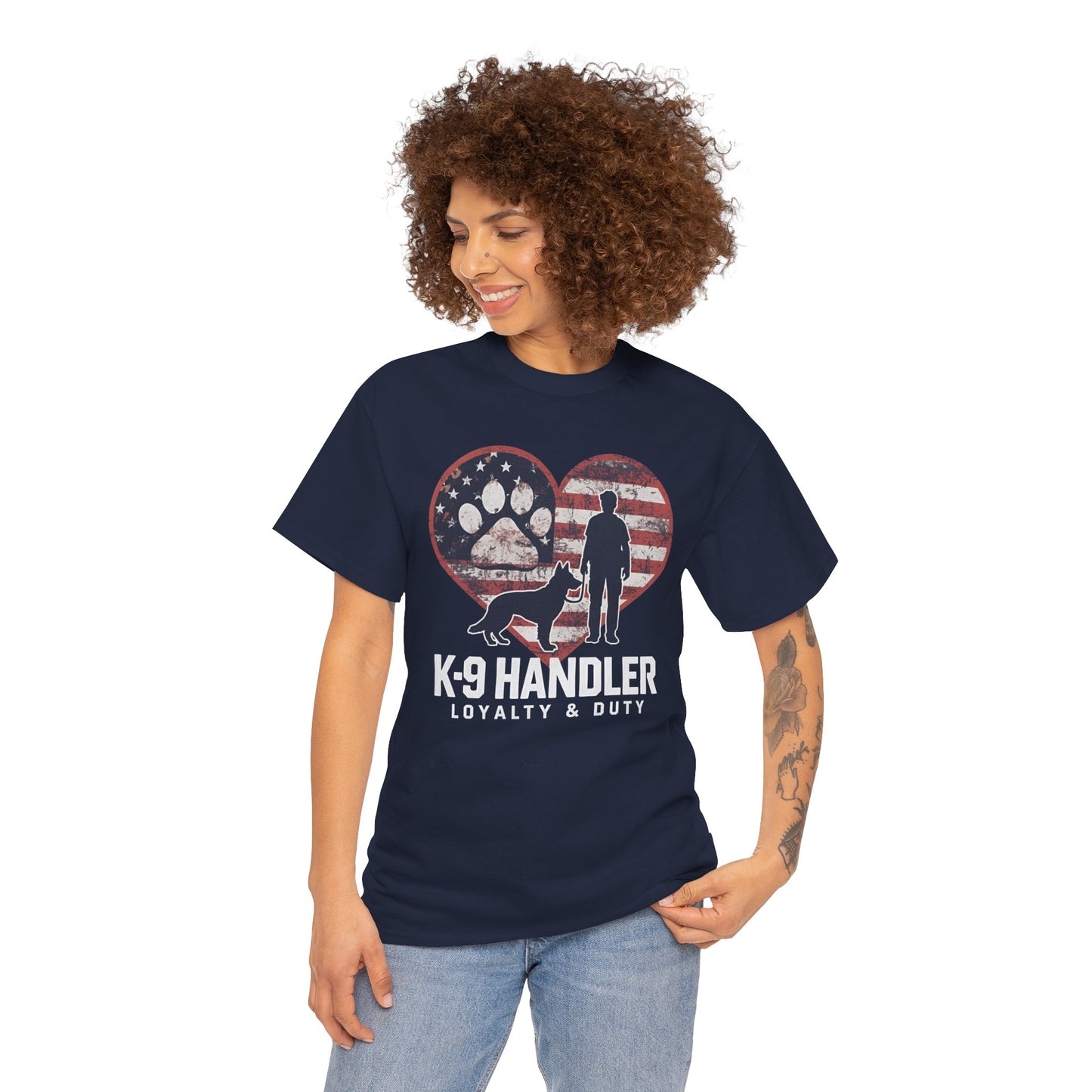 K-9 Handler Heart Tee | Loyalty & Duty T-Shirt | Dog Lover Gift, Police Support Shirt