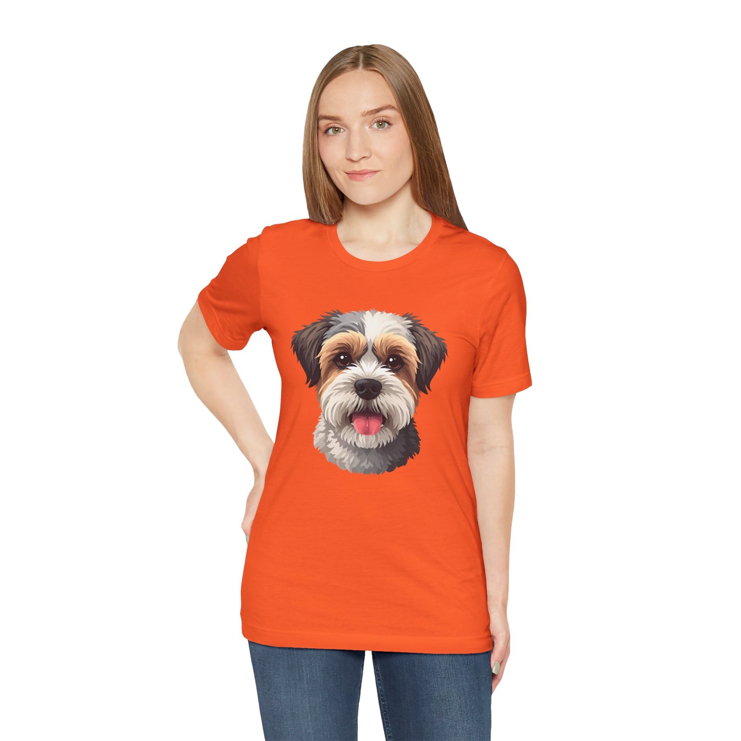Unisex Dog Lover T-Shirt Featuring a 3D Design of Cute Fluffy Bichon Frise Mix | Gift for Dog Owners