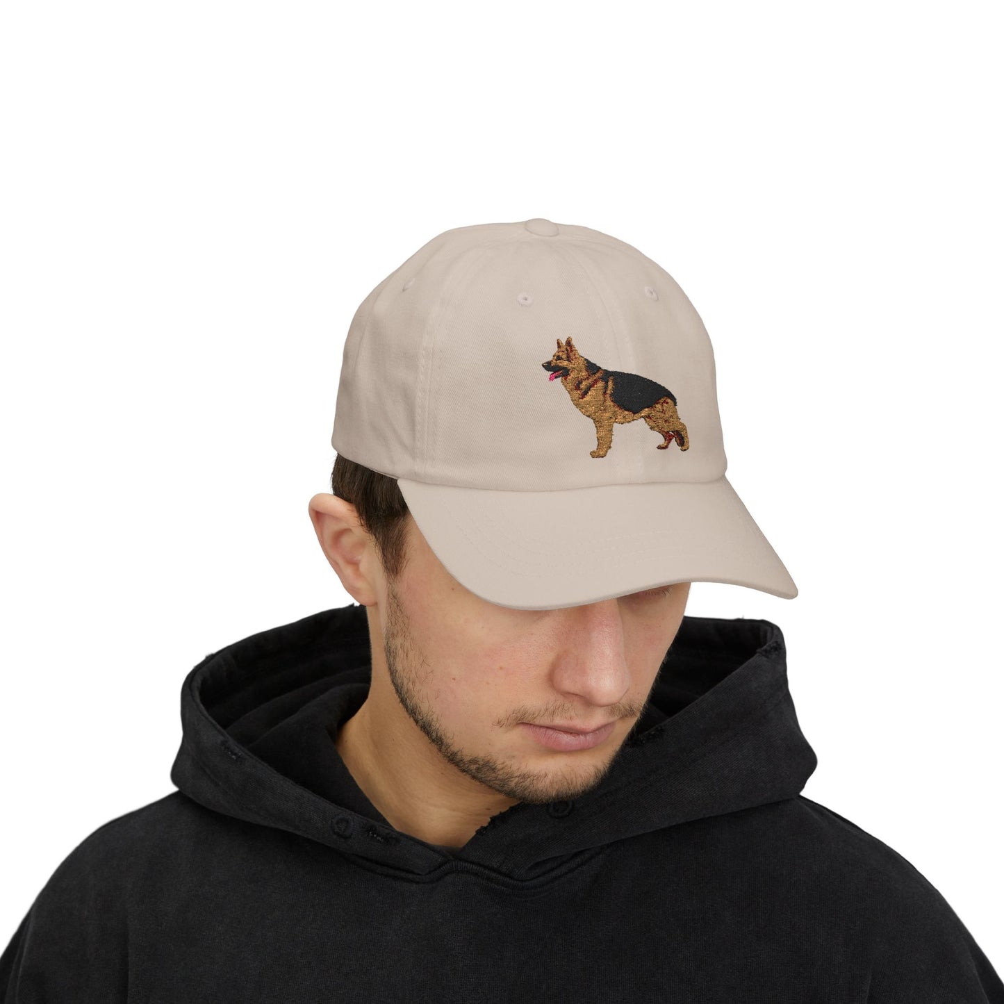 Embroidered Dog Dad Cap - German Shepherd Standing in a Show Stance