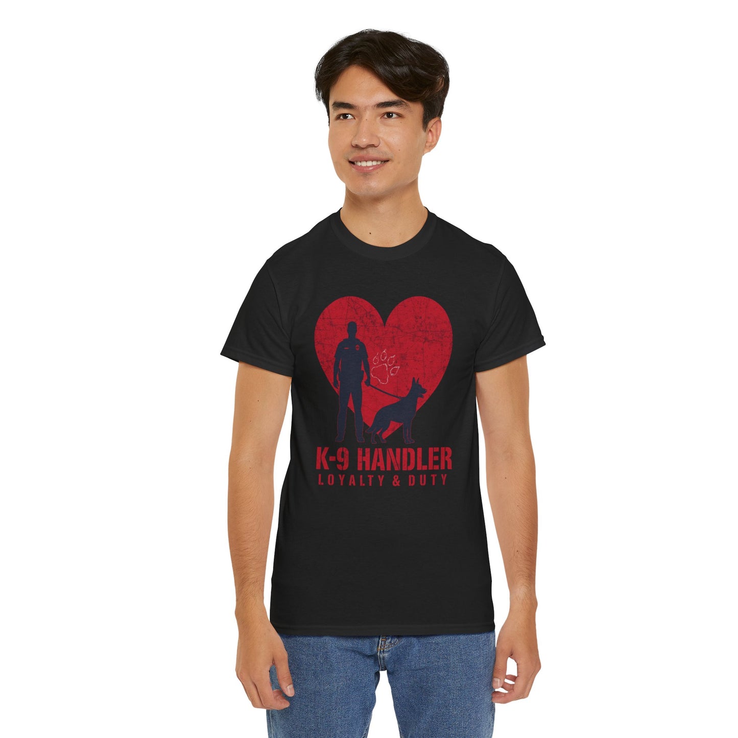 K-9 Handler Heavy Cotton Tee - Loyalty & Duty Shirt, Dog Lover Gift
