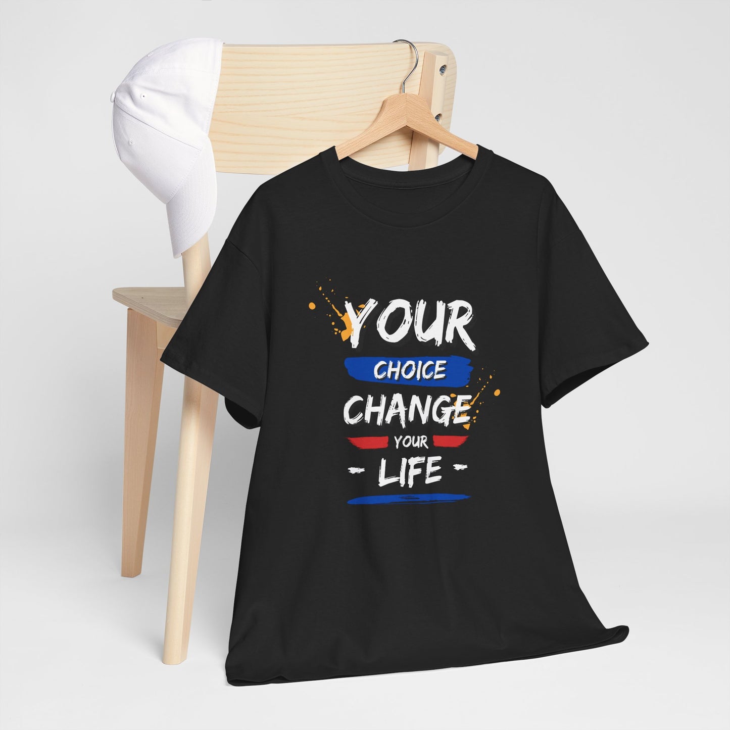 Inspirational Quote Unisex Heavy Cotton Tee - "Your Choice Change For Life", Motivational Shirt, Casual Wear, Gift Idea, Everyday Comfort