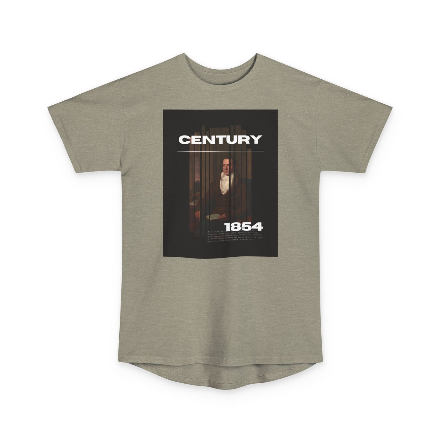 Urban Graphic Tee - Century 1854, Unisex Long Body Tee, Casual Streetwear, Perfect Gift for Art Lovers, Hipster Fashion
