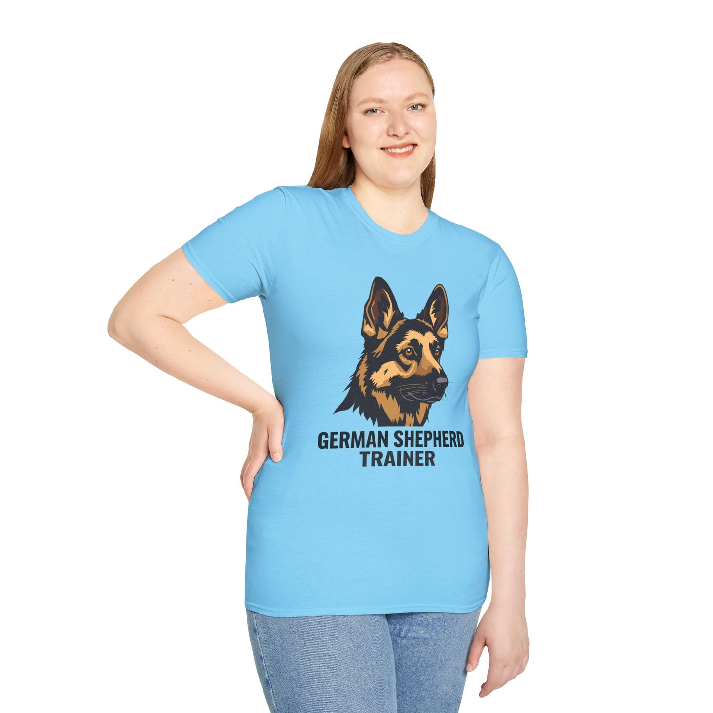 German Shepherd Trainer Unisex Softstyle T-Shirt, Dog Lover Gift, Pet Trainer Apparel
