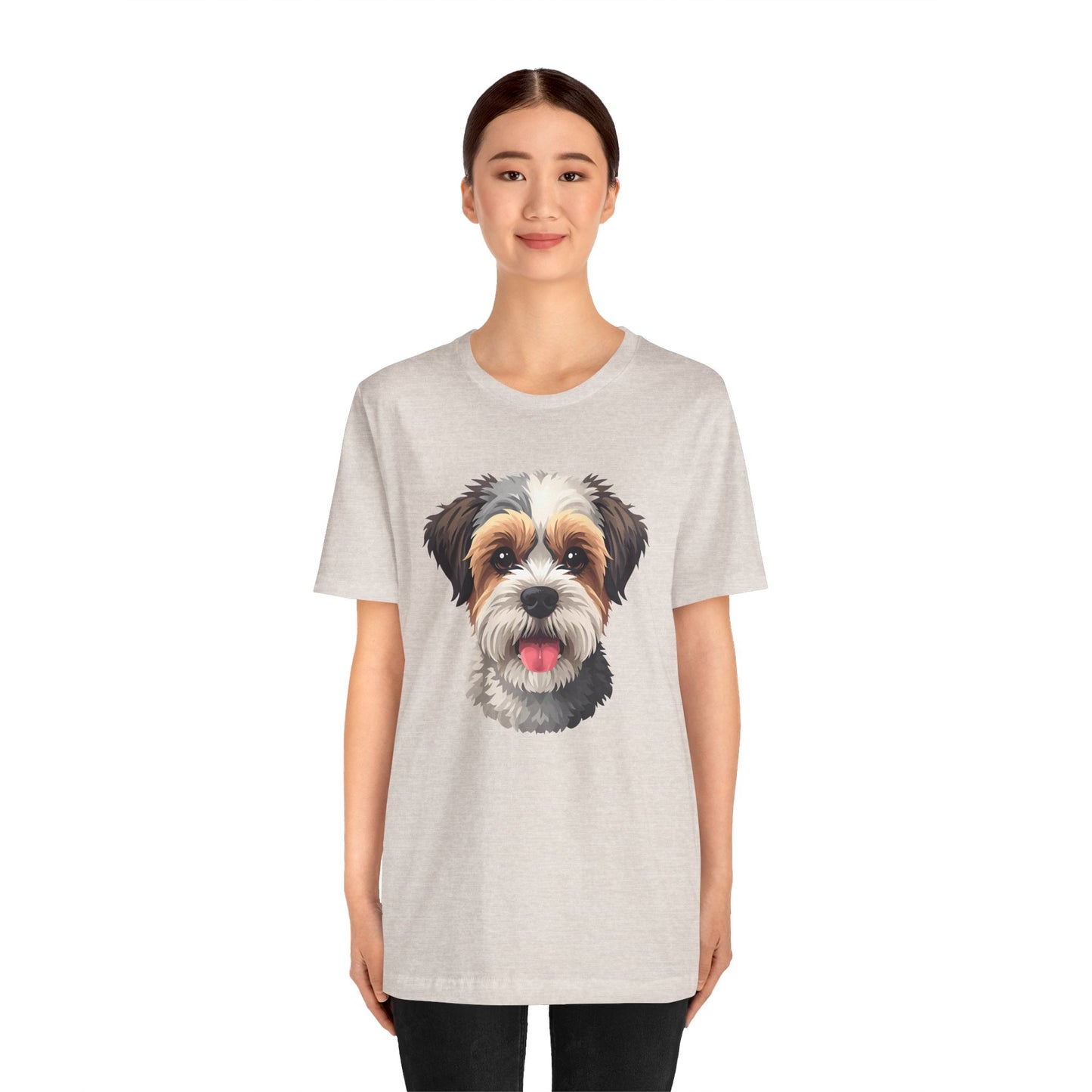 Unisex Dog Lover T-Shirt Featuring a 3D Design of Cute Fluffy Bichon Frise Mix | Gift for Dog Owners