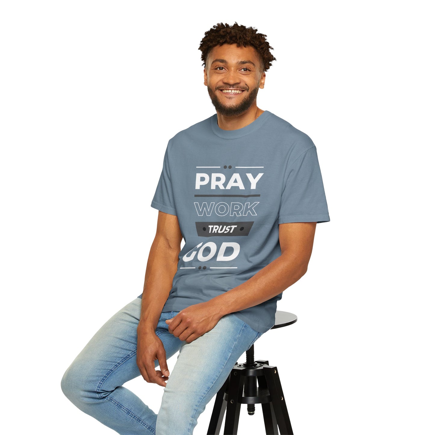 Faith-Inspired Garment-Dyed T-shirt, Inspirational Tee, God Trust Shirt, Religious Apparel, Motivational Gift, Unisex Fashion