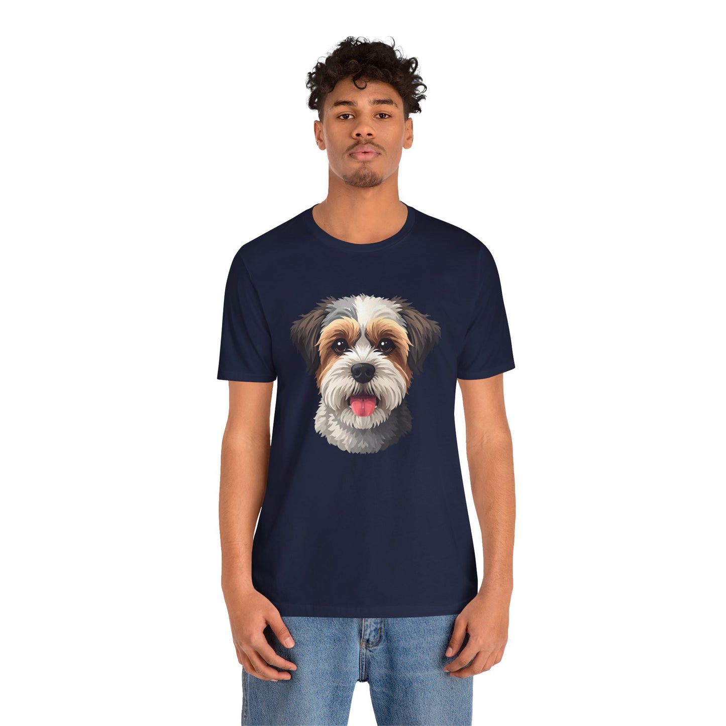 Unisex Dog Lover T-Shirt Featuring a 3D Design of Cute Fluffy Bichon Frise Mix | Gift for Dog Owners