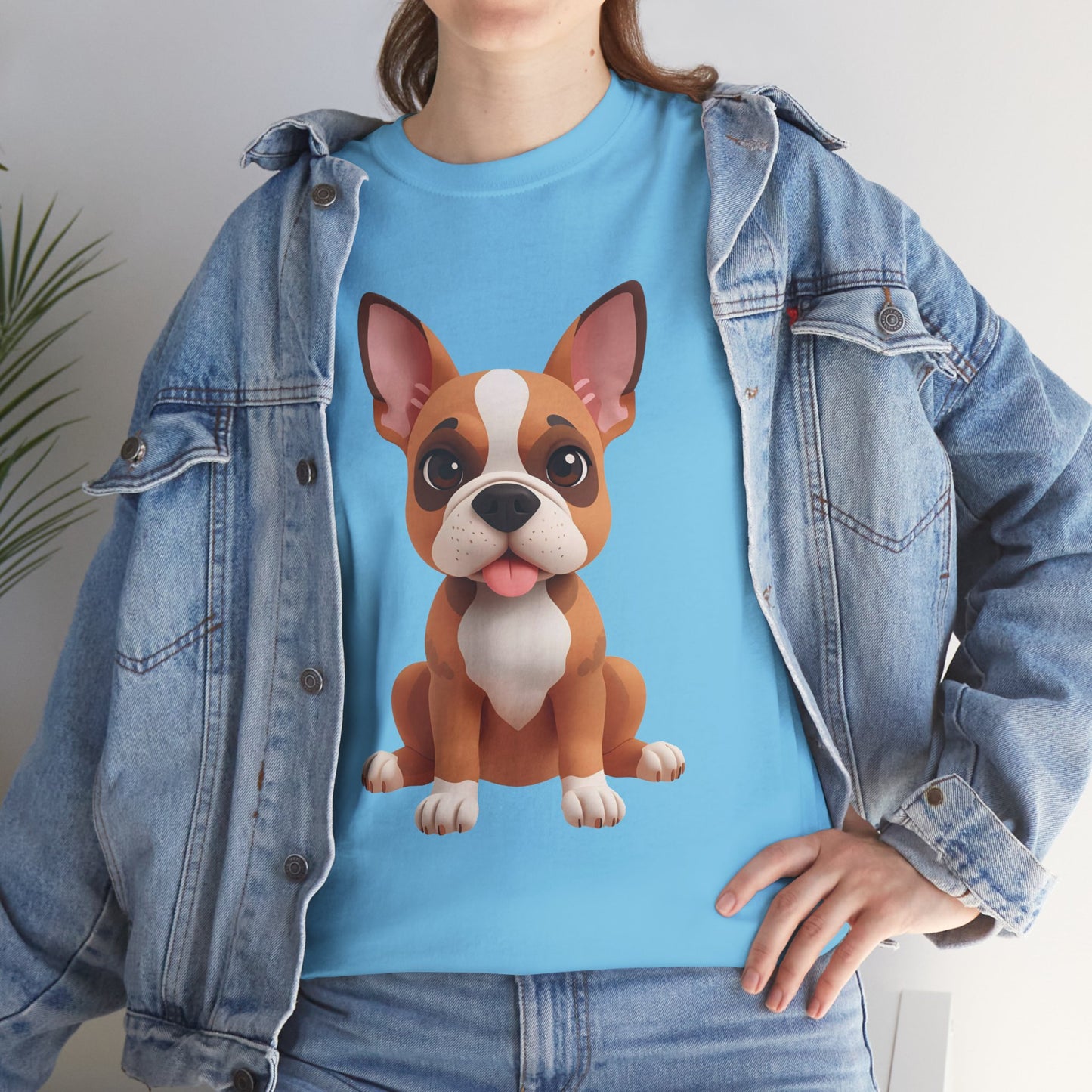 Cute 3D French Bulldog T-Shirt Unisex Heavy Cotton Tee, Dog Lover Gift