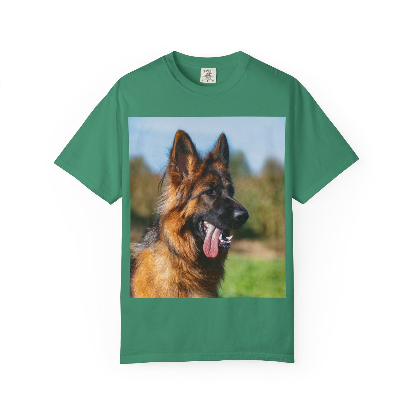 Unisex Dog Lover T-Shirt Featuring a Stunning Showline German Shepherd Puppy Leaving Tongue Out