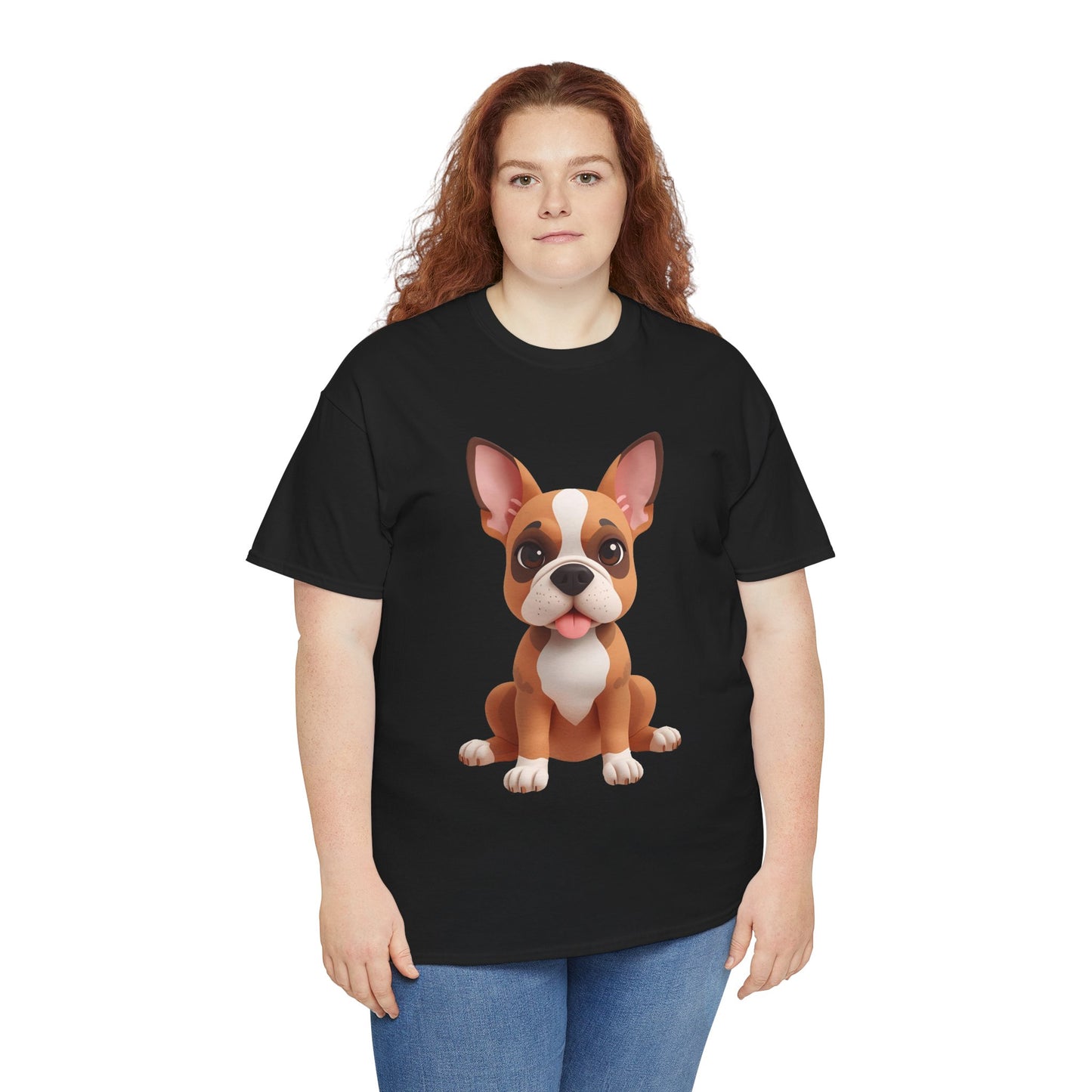 Cute 3D French Bulldog T-Shirt Unisex Heavy Cotton Tee, Dog Lover Gift