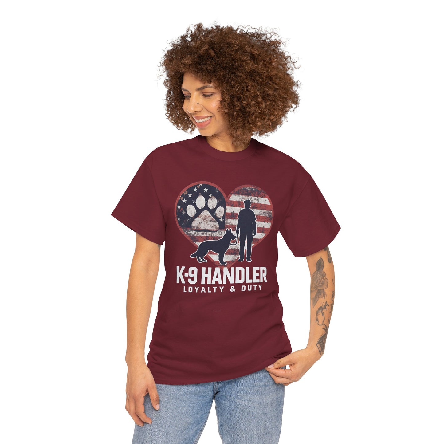 K-9 Handler Heart Tee | Loyalty & Duty T-Shirt | Dog Lover Gift, Police Support Shirt