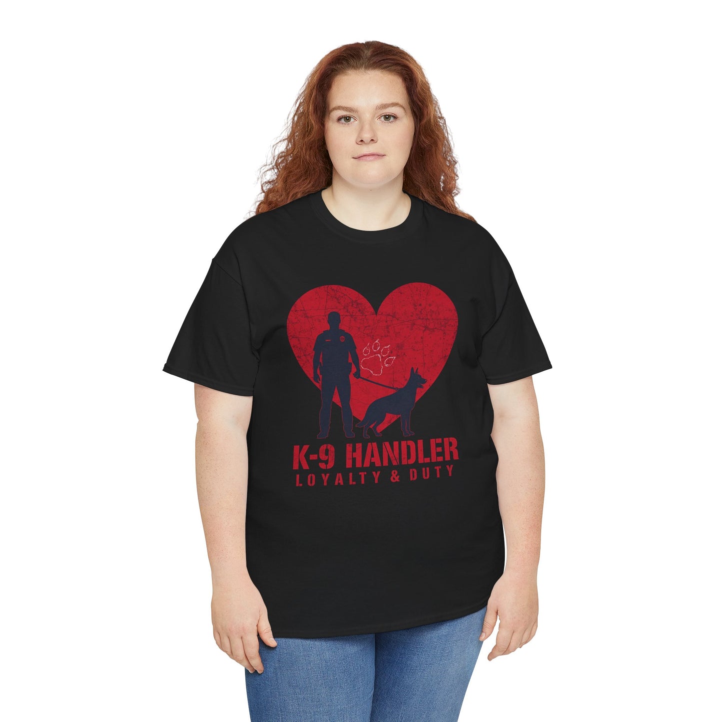 K-9 Handler Heavy Cotton Tee - Loyalty & Duty Shirt, Dog Lover Gift
