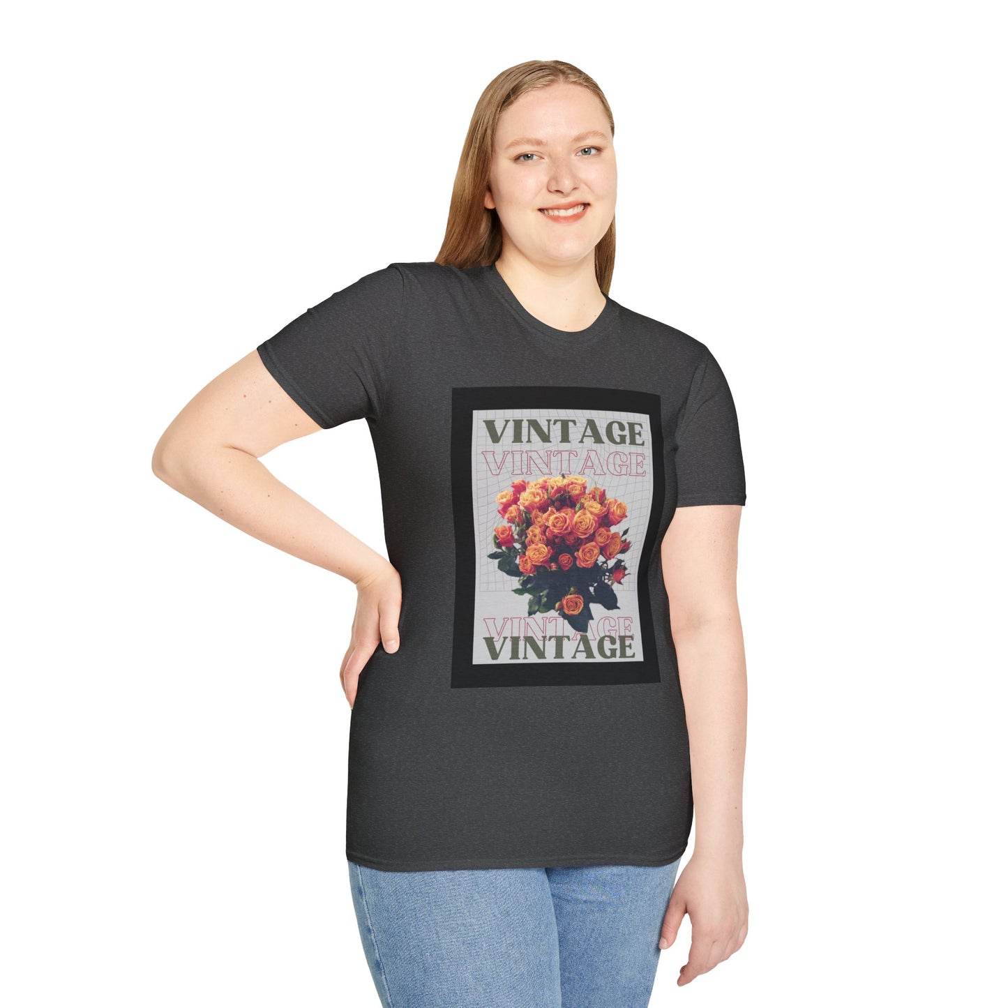 Vintage Floral Graphic Unisex T-Shirt, Retro Tee, Casual Wear, Gift for Her, Vintage Aesthetic, Flower Print Shirt