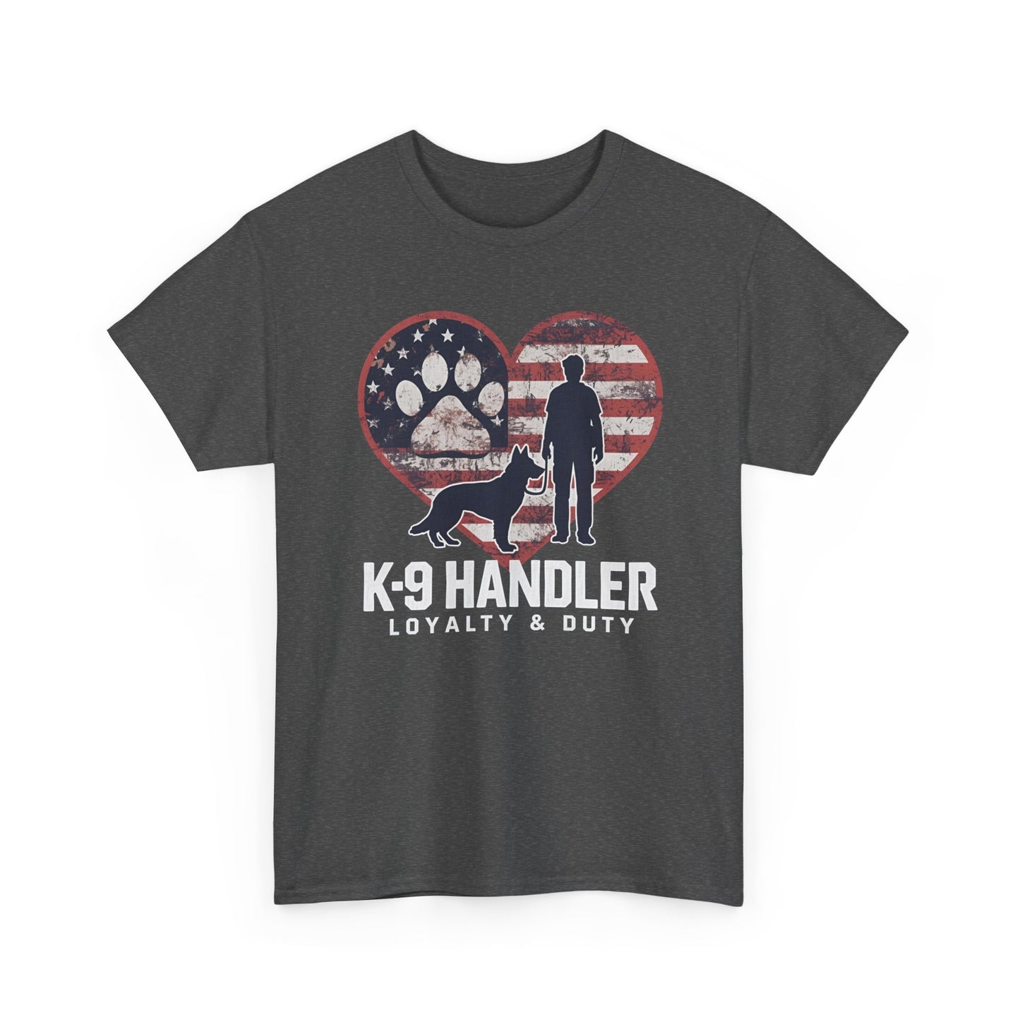K-9 Handler Heart Tee | Loyalty & Duty T-Shirt | Dog Lover Gift, Police Support Shirt