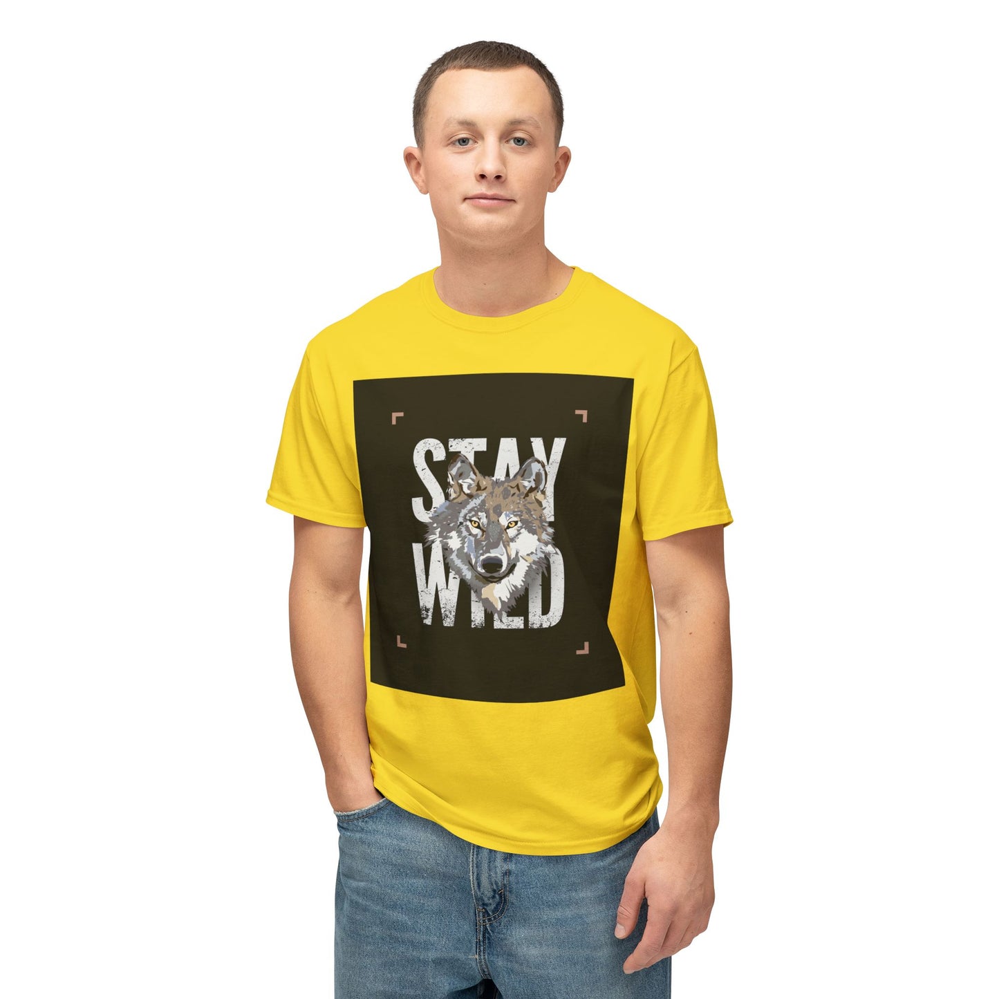 Wild Spirit Cotton T-shirt - Stay Wild Wolf T-Shirt, Nature Lover Gift, Eco-Friendly Fashion, Animal Enthusiast Tee, Adventure Wear